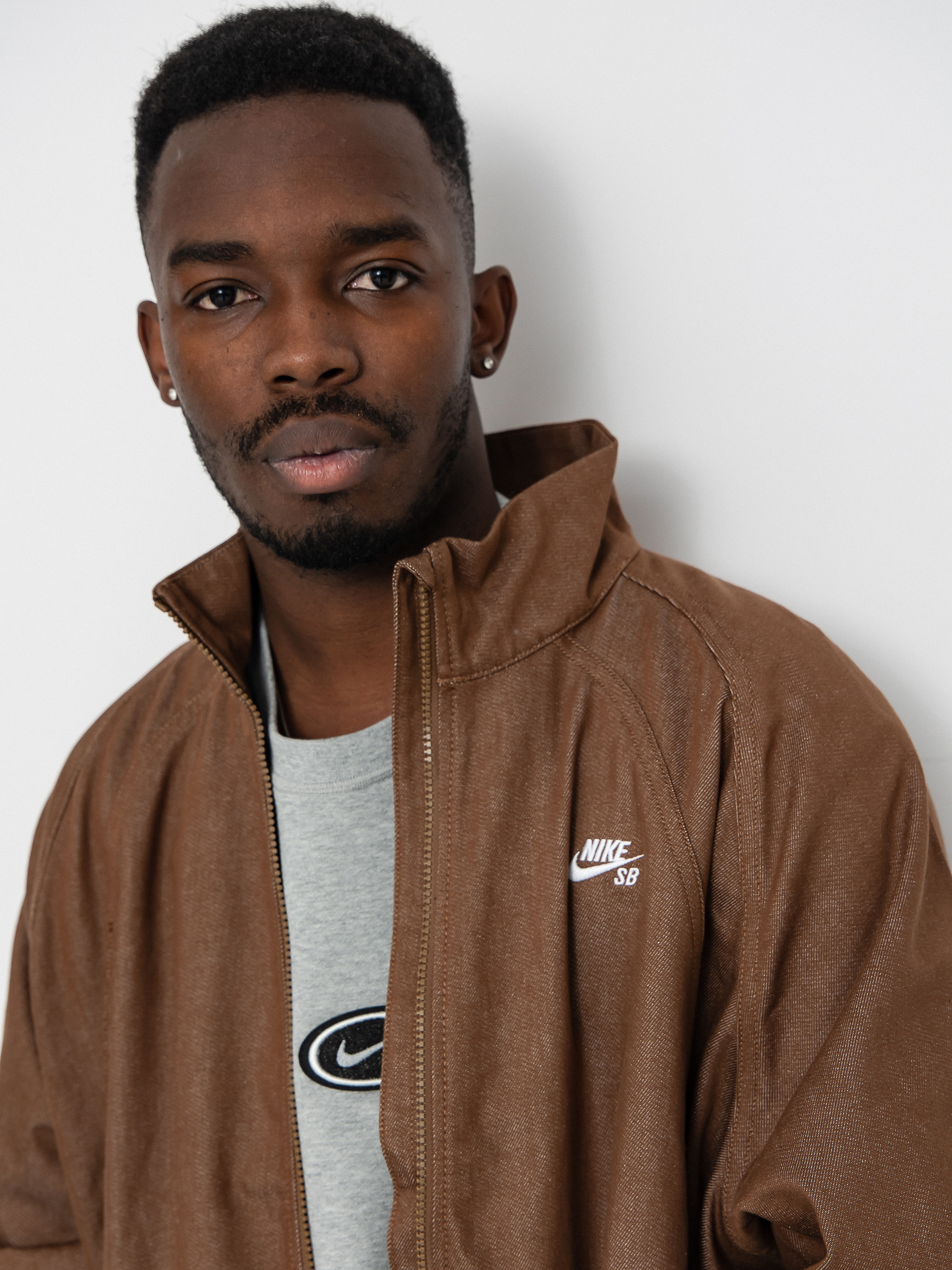 Яке Nike SB Denim FZ Trak (mosswood brown/white)