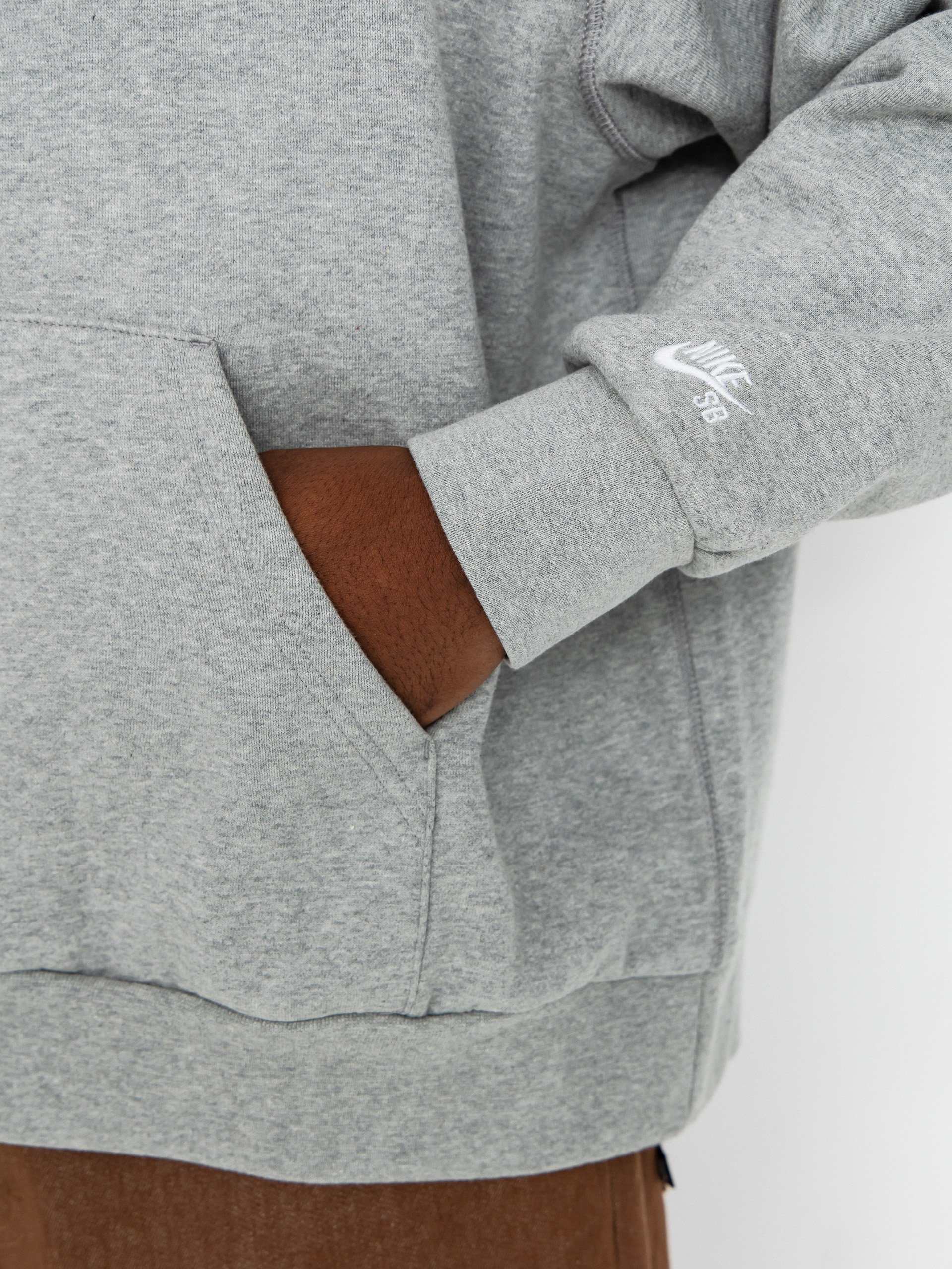 Суитшърт с качулка Nike SB GFX 1 HD (dk grey heather/white)