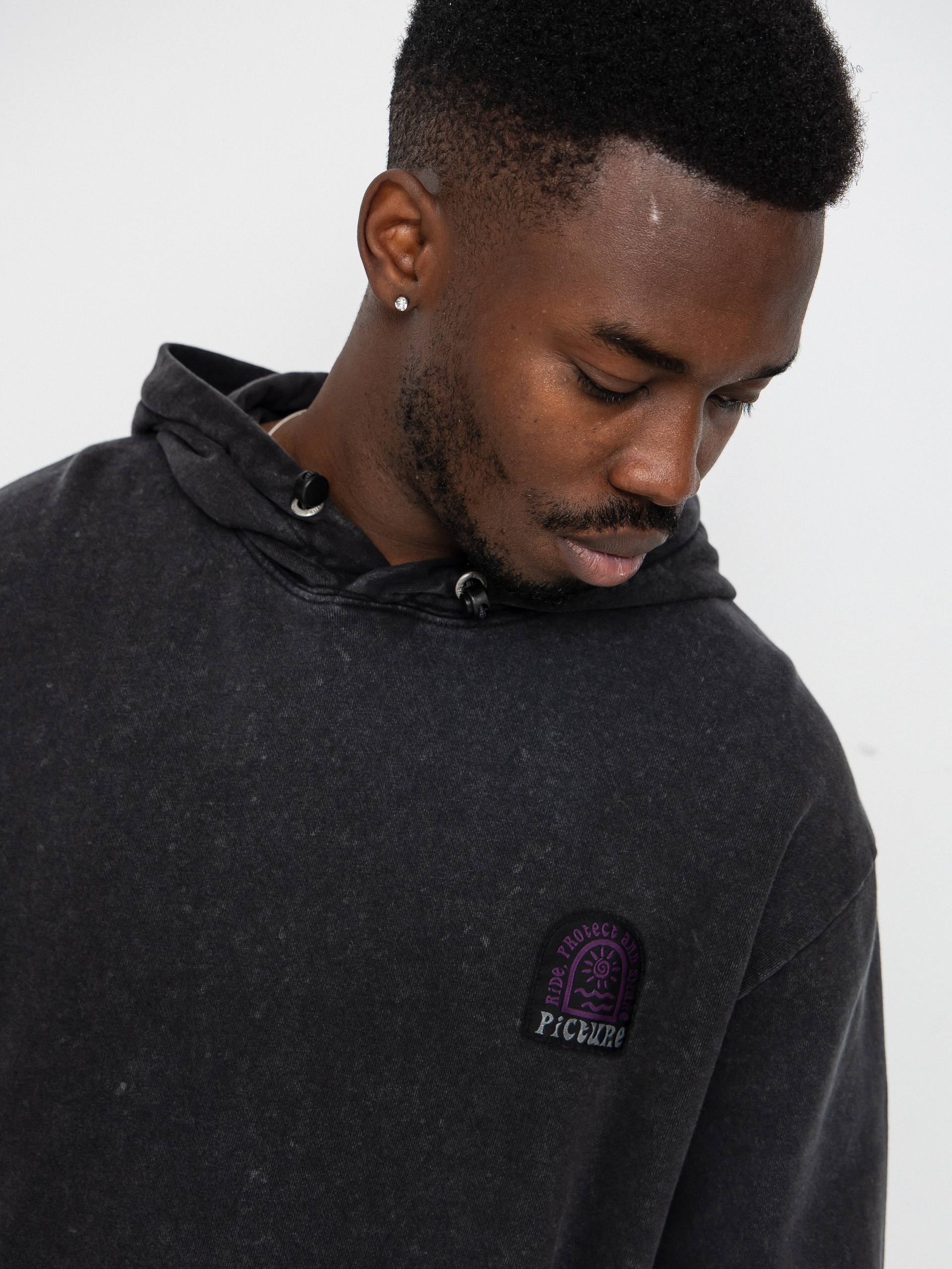 Поларени суитшърт Picture Picturide (black washed)