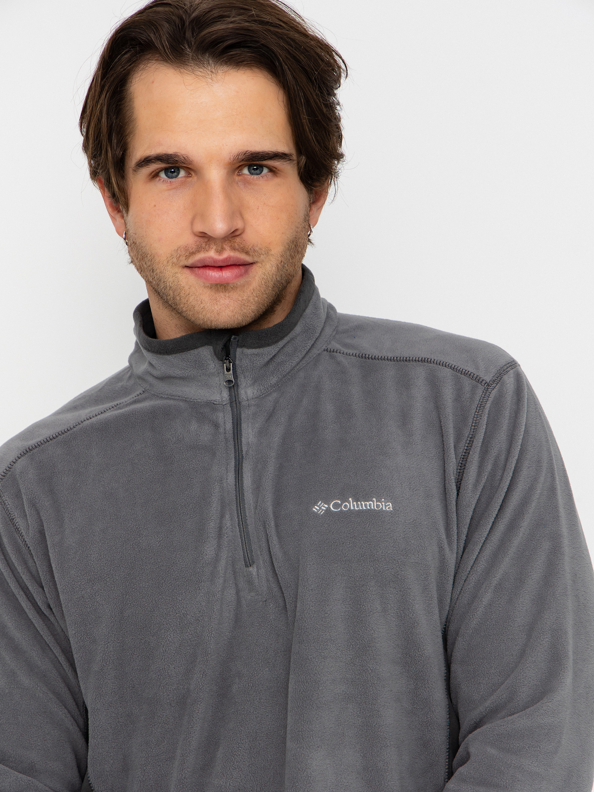 Мъжки Поларени суитшърт Columbia Klamath Range II Half Zip (city grey/shark)