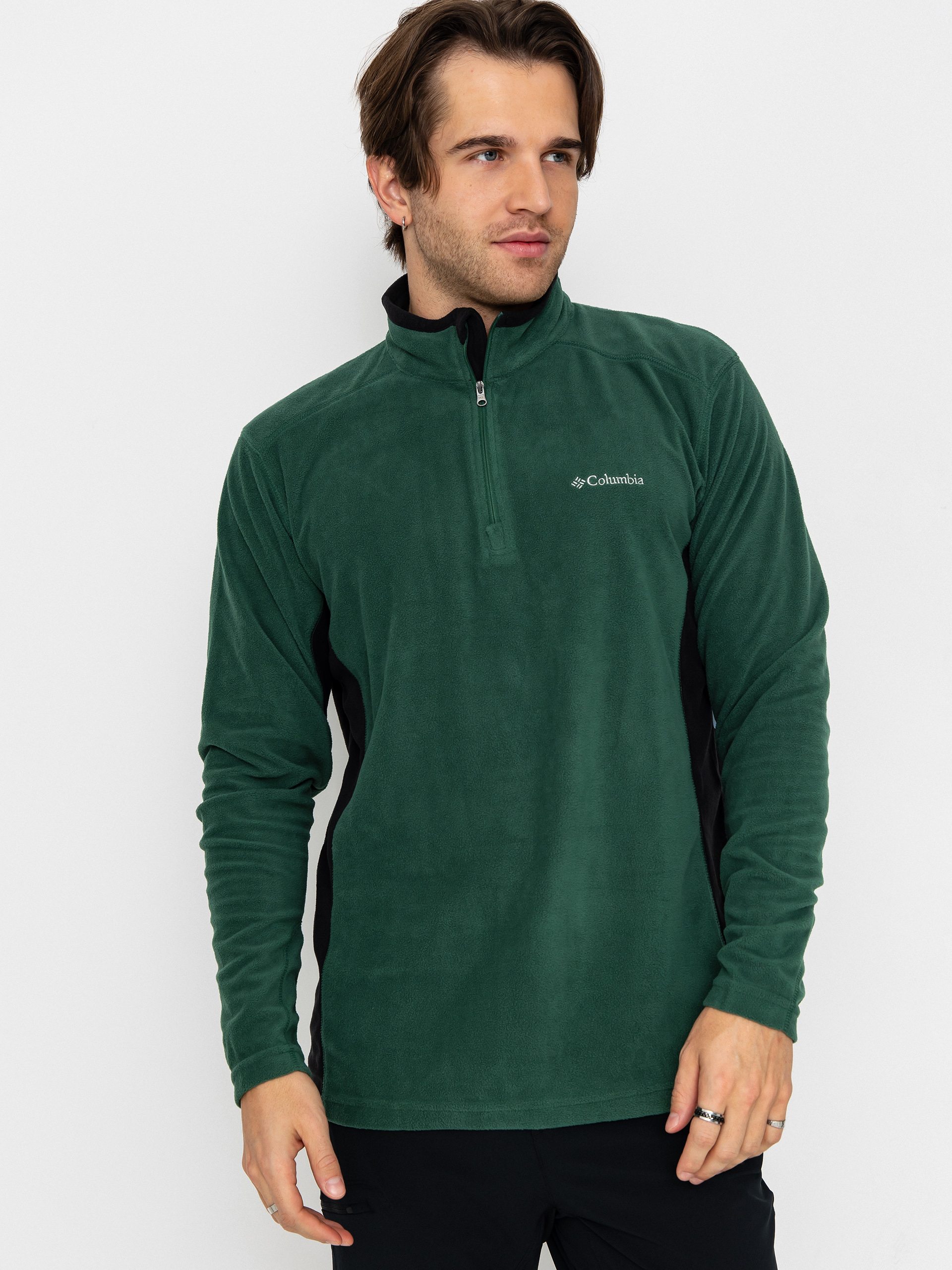 Поларени суитшърт Columbia Klamath Range II Half Zip (rain forest/black)