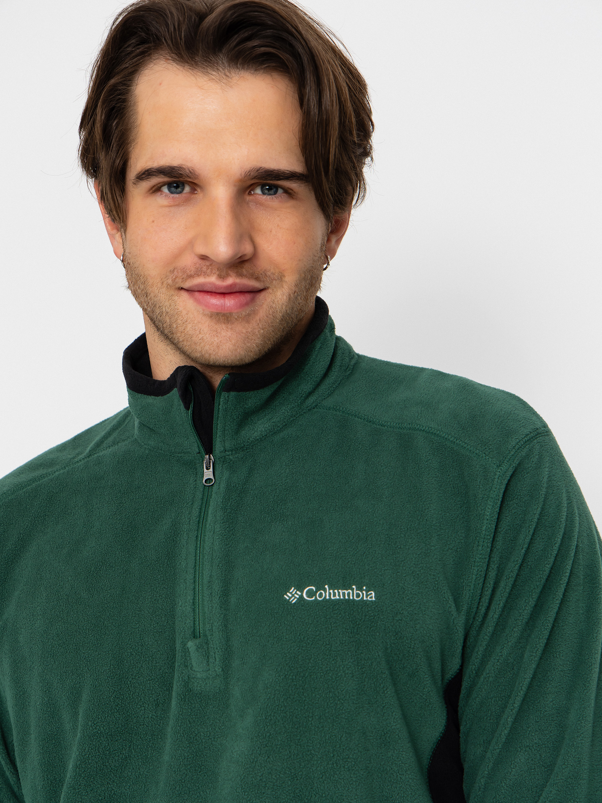 Мъжки Поларени суитшърт Columbia Klamath Range II Half Zip (rain forest/black)