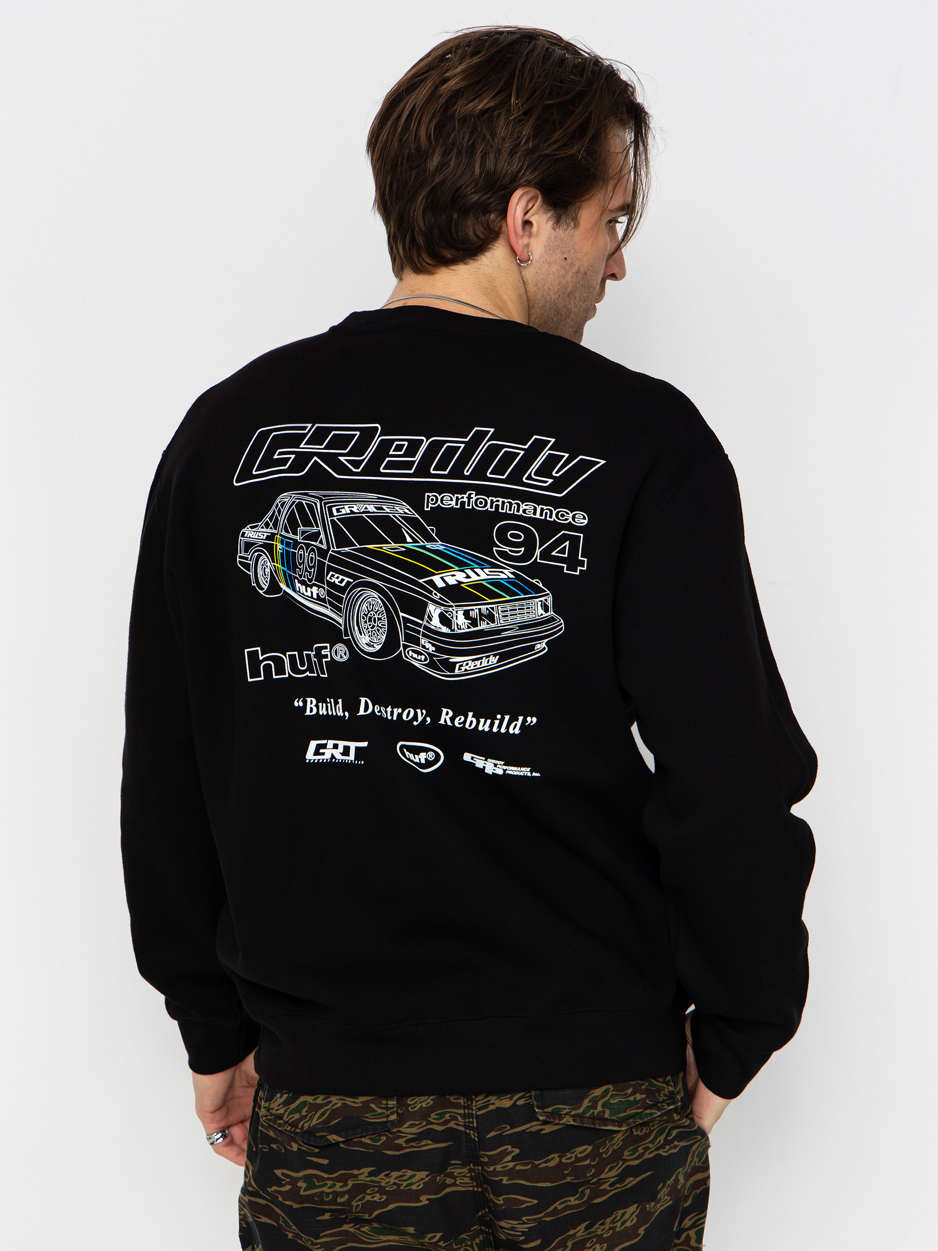 Суитшърт HUF X Greddy Retro Mod (black)