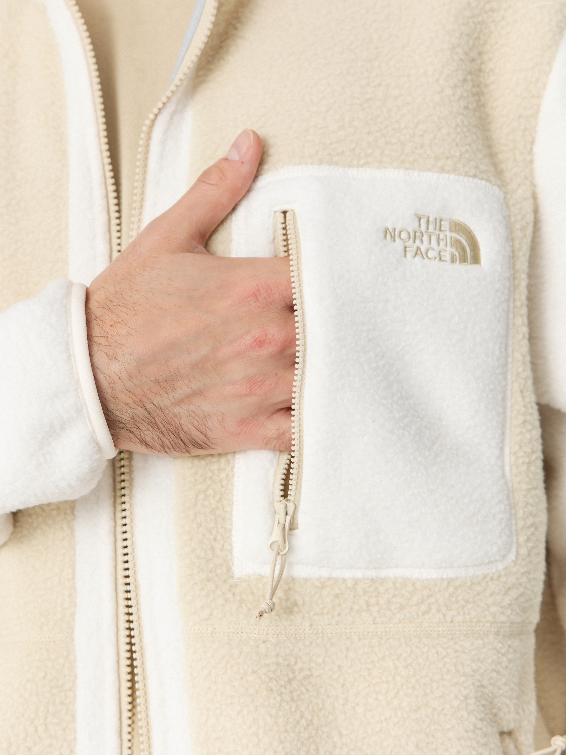 Мъжки Поларени суитшърт The North Face Yumiori (gravel/white dune/grave)