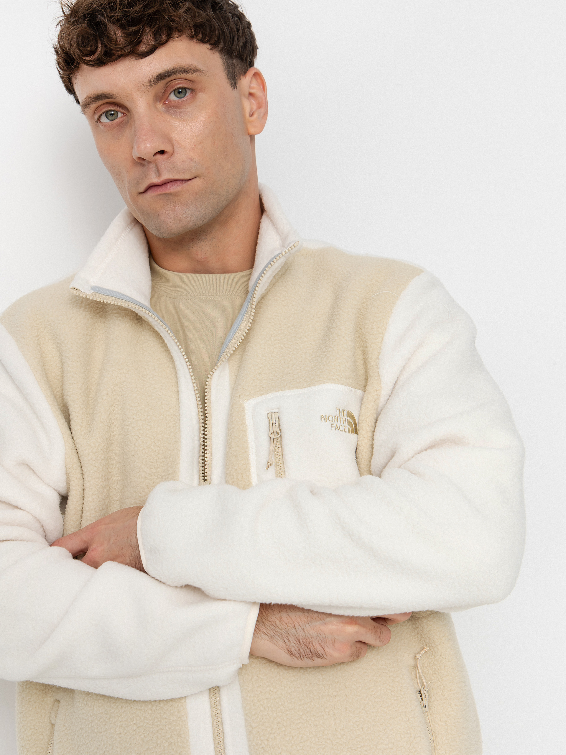 Мъжки Поларени суитшърт The North Face Yumiori (gravel/white dune/grave)