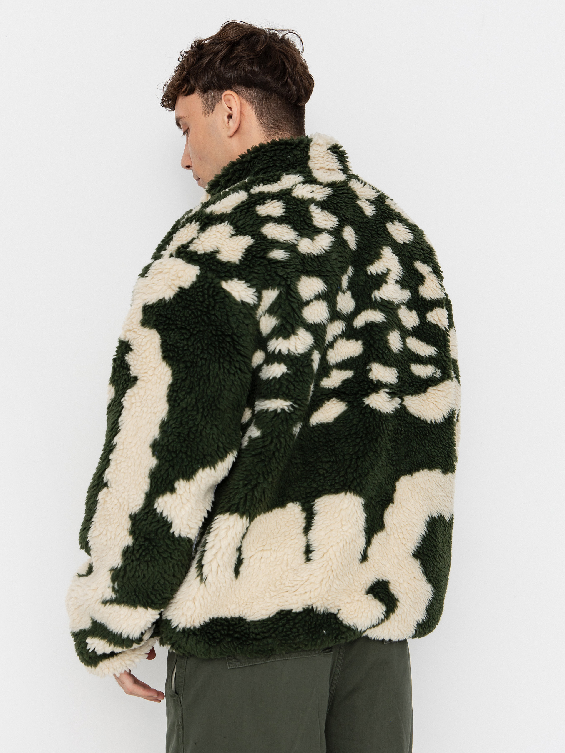 Мъжки Поларени суитшърт OBEY Obey Shaggy Sherpa (kombu green multi)