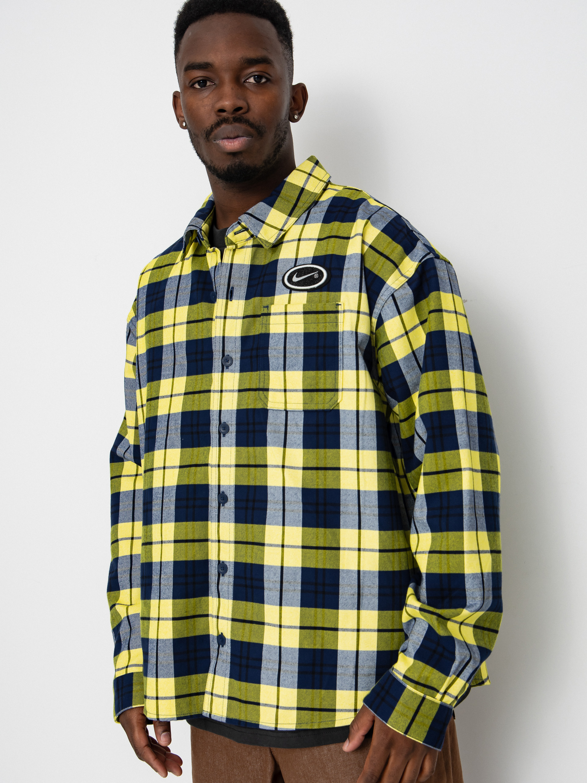 Риза Nike SB Flnnl Koston (midnight navy/speed yellow)