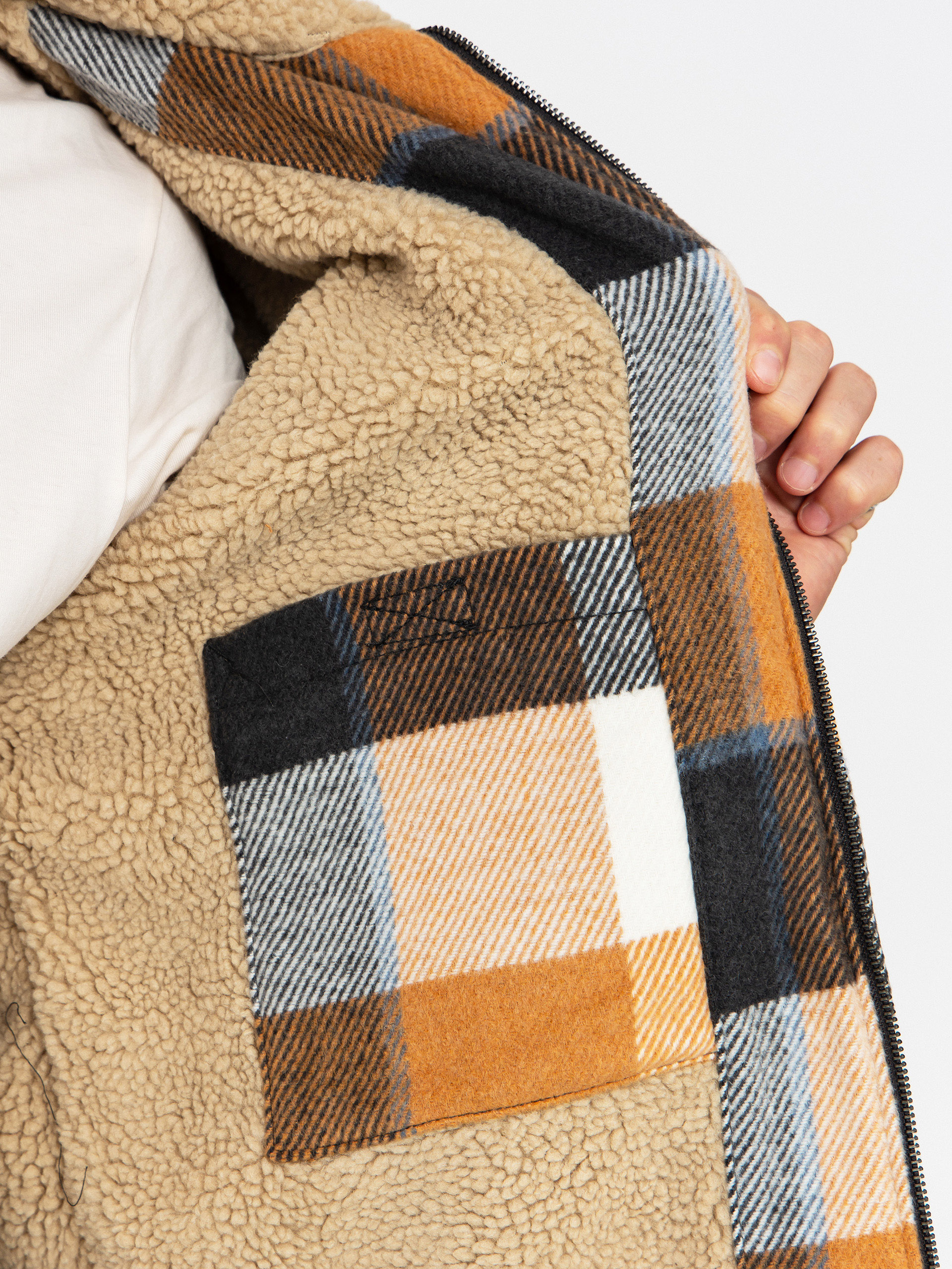 Яке Quiksilver Dna Sherpa Harrington (almond motherfly check)