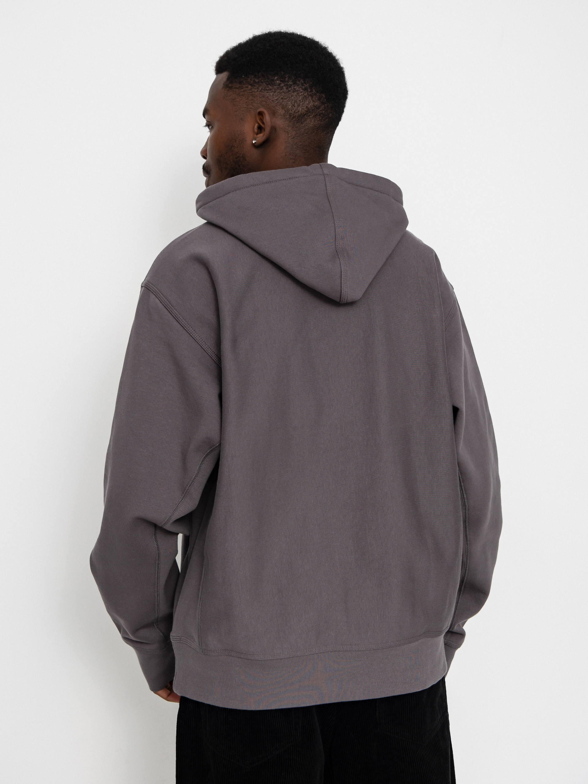 Суитшърт с качулка Carhartt WIP American Script HD (porphyry)