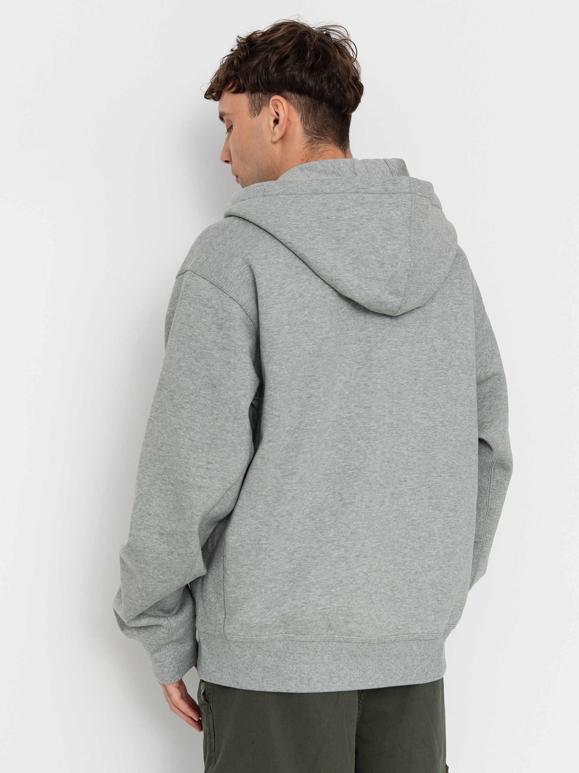 Суитшърт с качулка Carhartt WIP American Script ZHD (grey heather)