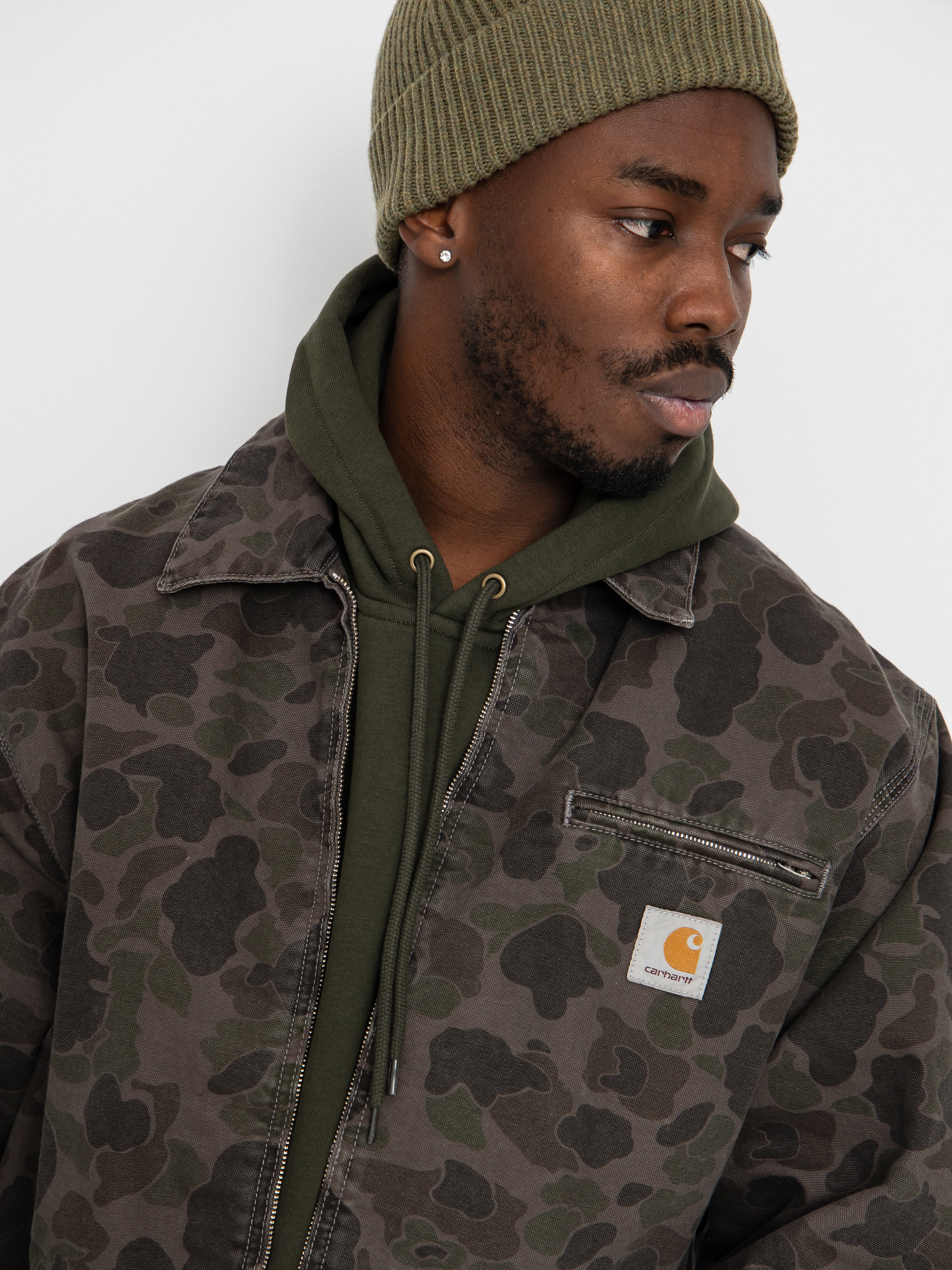 Яке Carhartt WIP Duck Detroit (camo duck/green/porphyry/garment dyed)