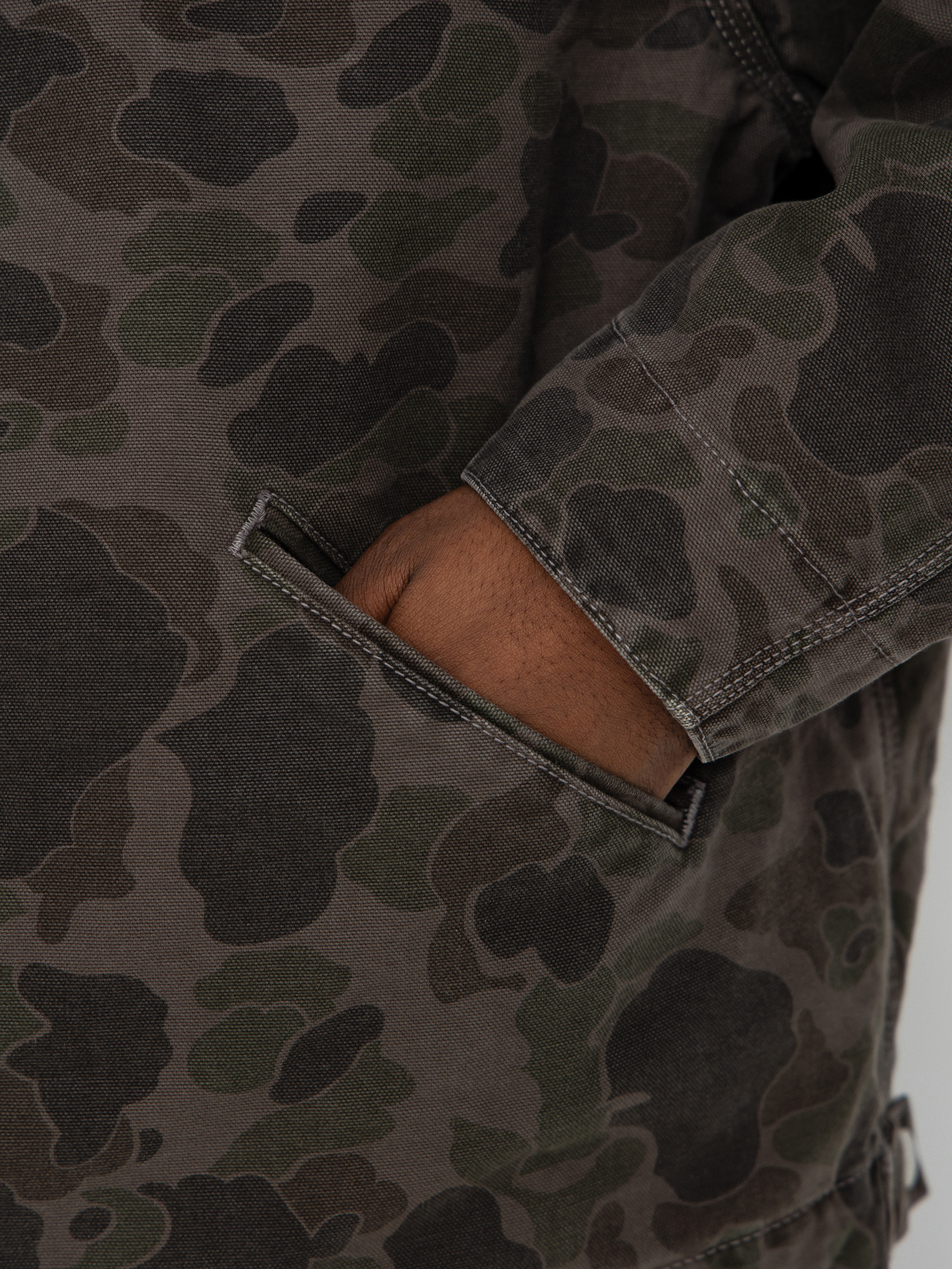 Яке Carhartt WIP Duck Detroit (camo duck/green/porphyry/garment dyed)