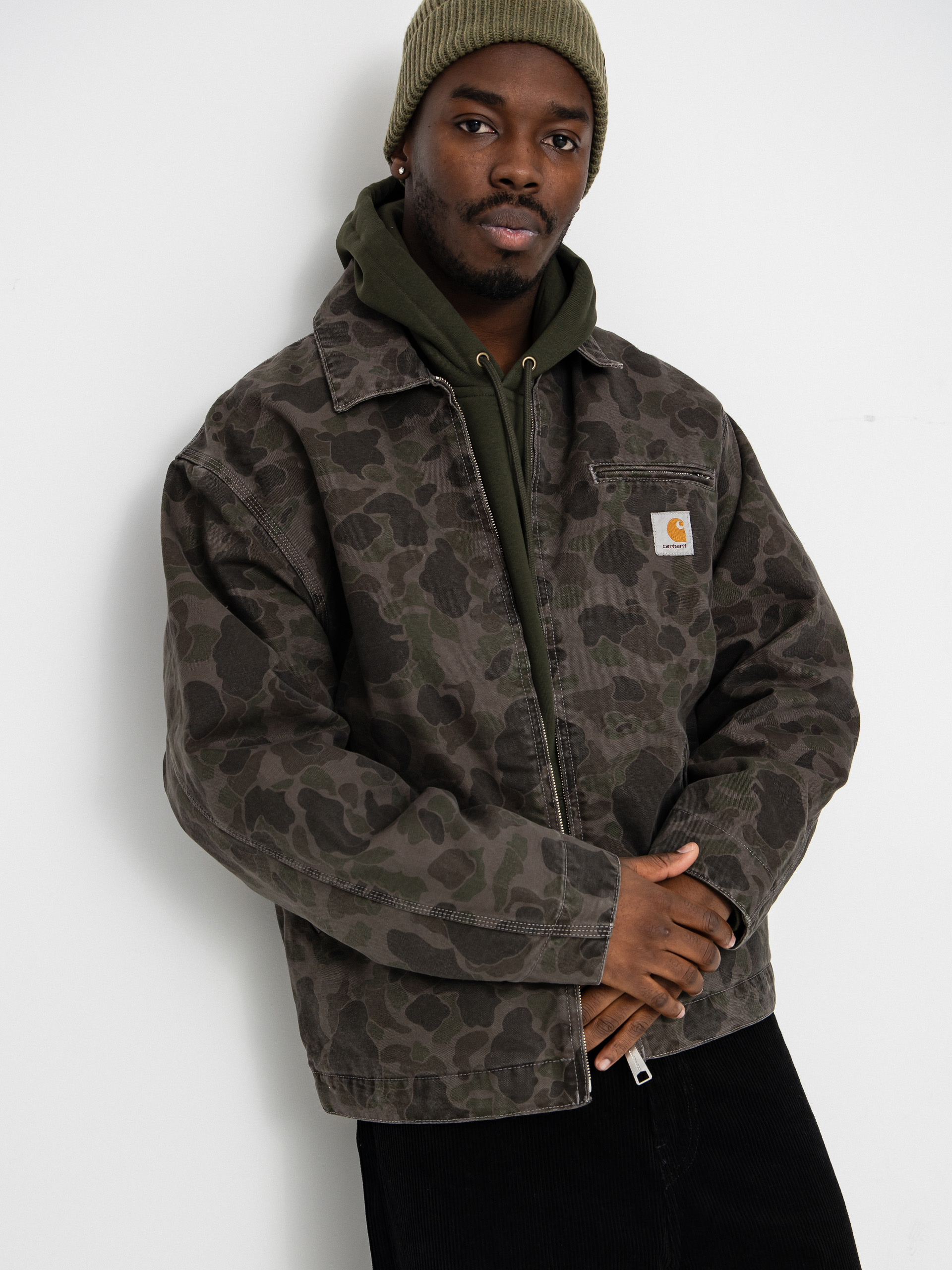 Яке Carhartt WIP Duck Detroit (camo duck/green/porphyry/garment dyed)