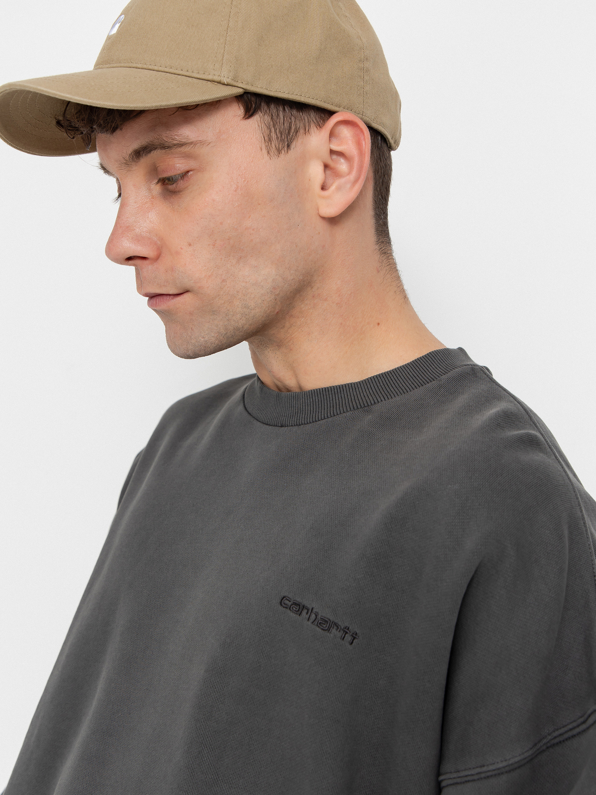 Суитшърт Carhartt WIP Benton (graphite/garment dyed)