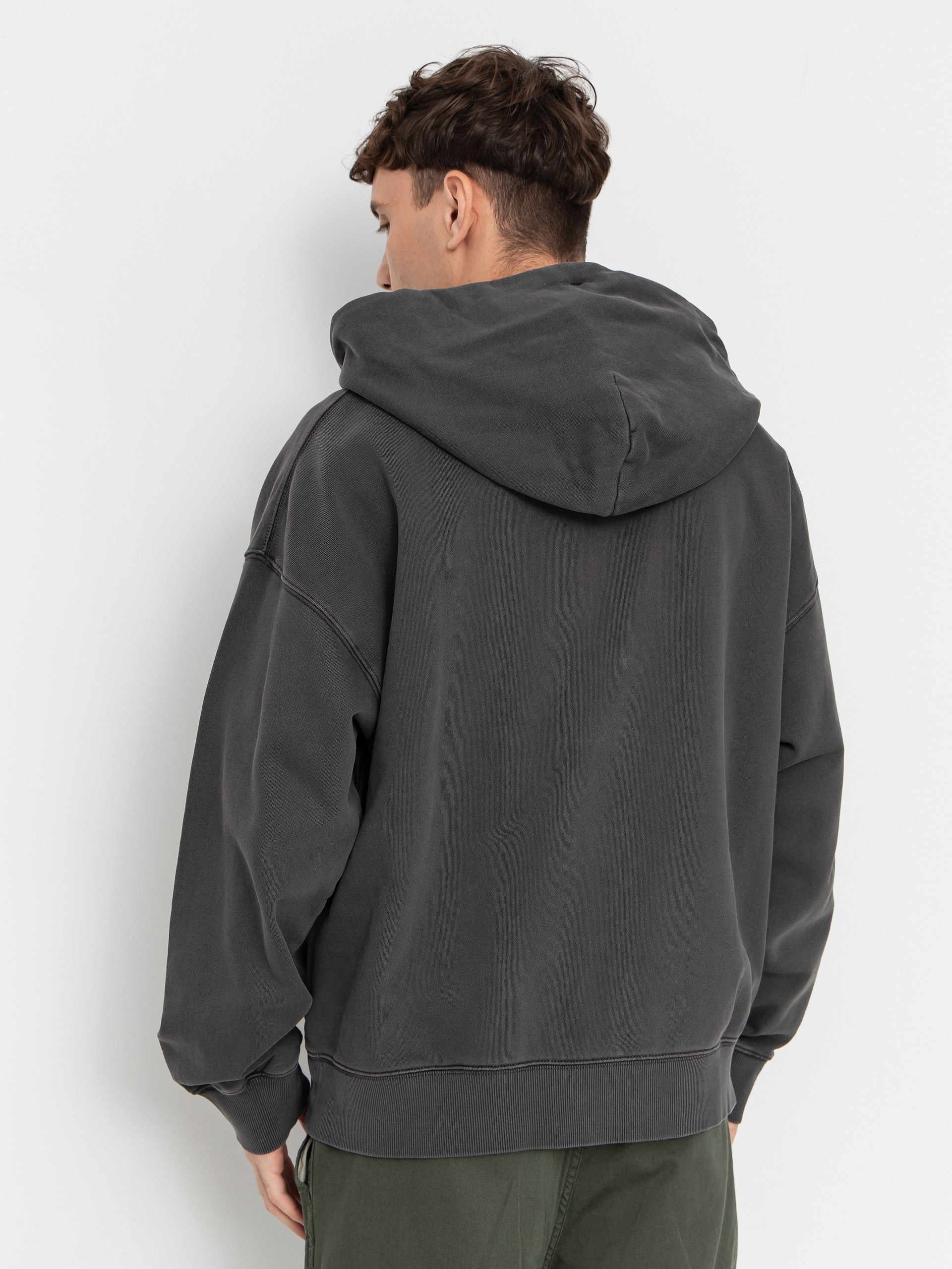 Суитшърт с качулка Carhartt WIP Benton ZHD (graphite/garment dyed)