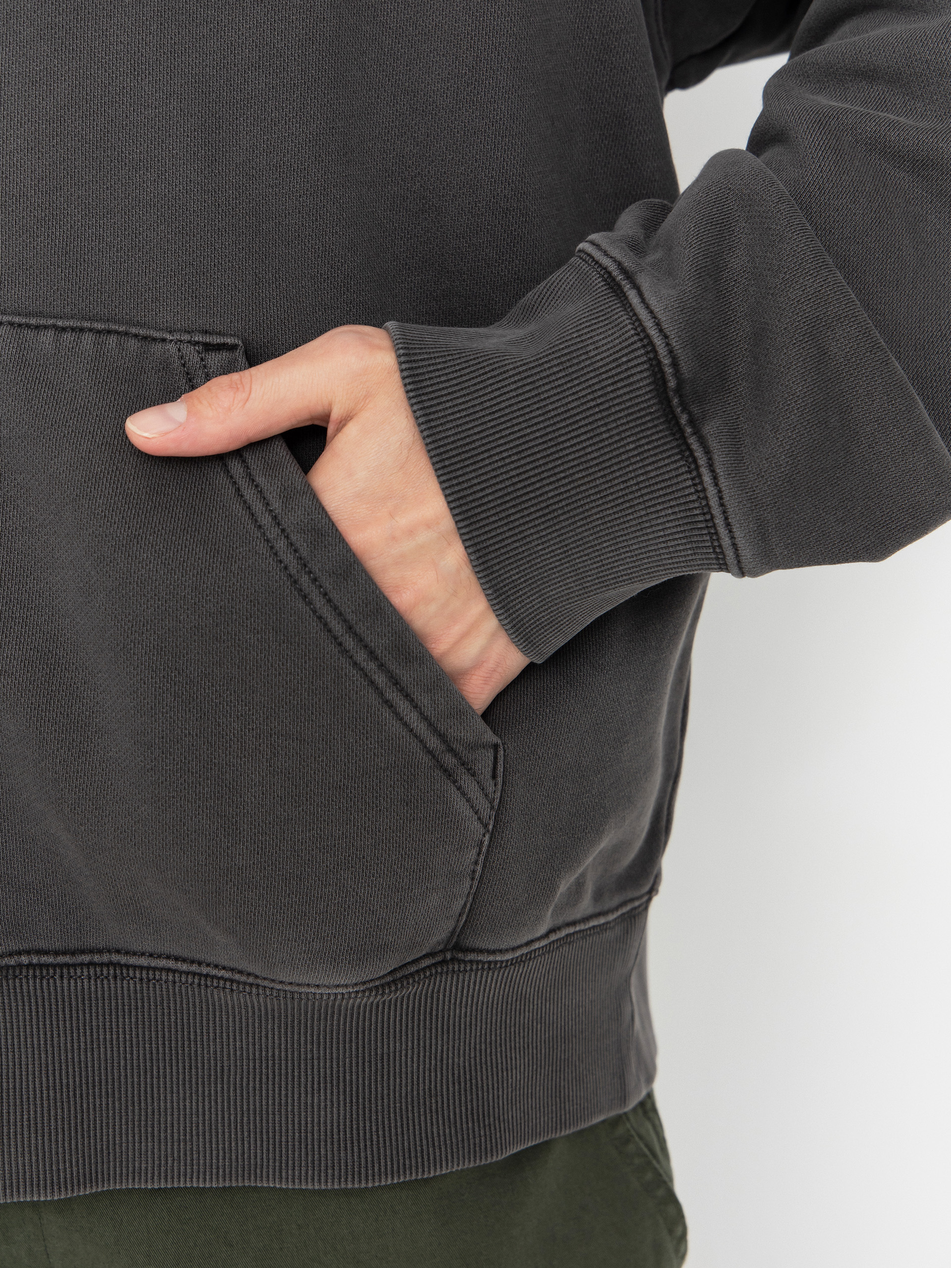 Суитшърт с качулка Carhartt WIP Benton ZHD (graphite/garment dyed)