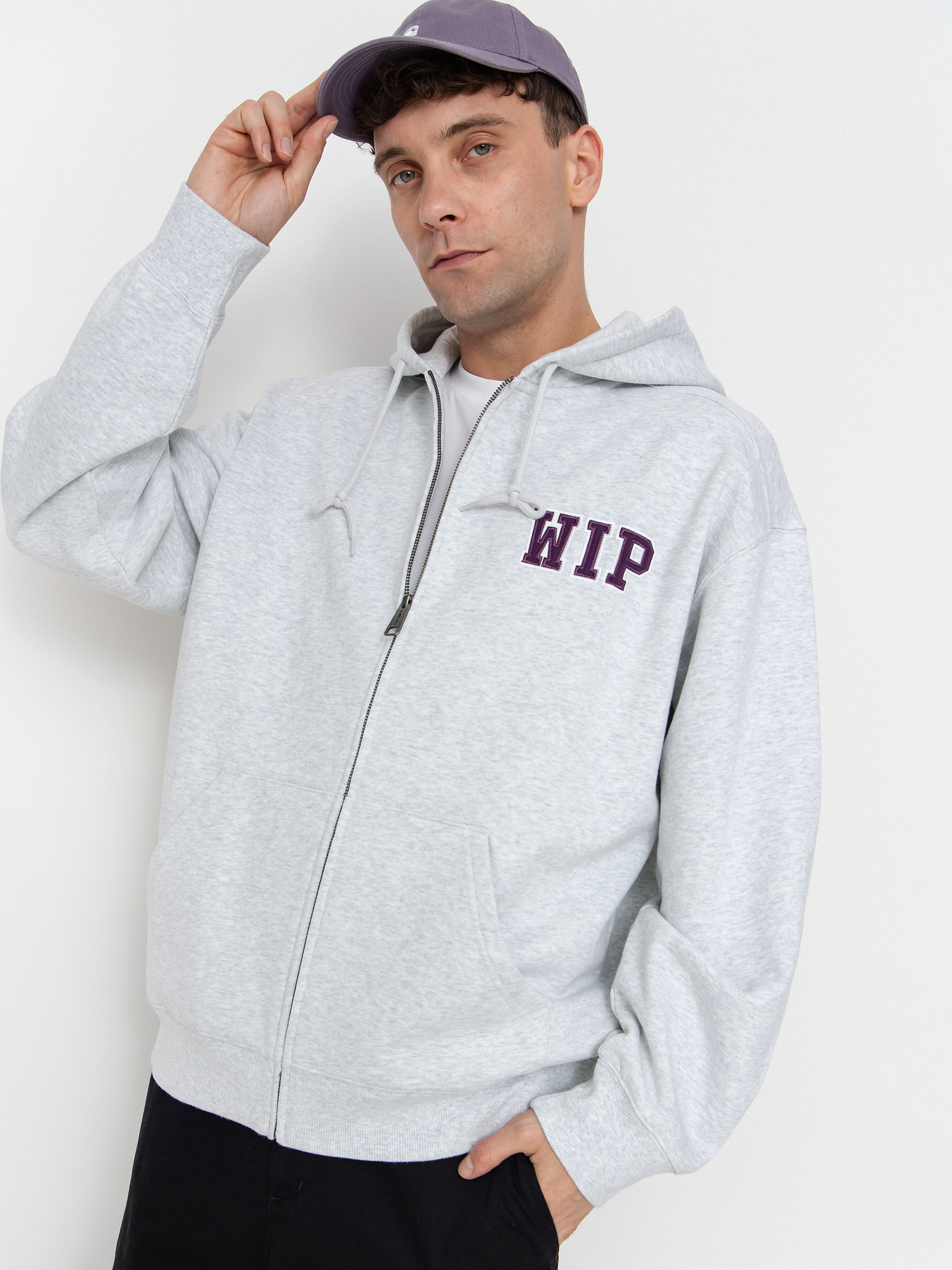 Суитшърт с качулка Carhartt WIP Mini Wip ZHD (ash heather/stone washed)