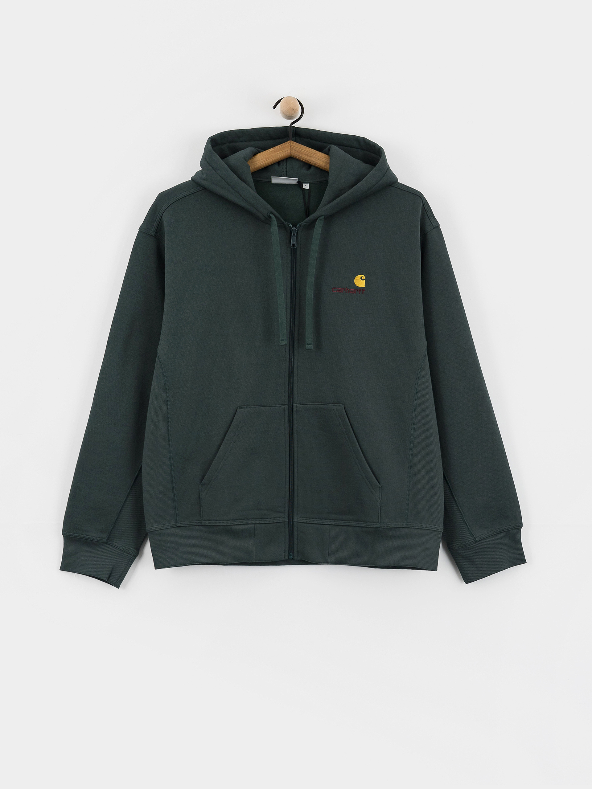 Суитшърт с качулка Carhartt WIP American Script ZHD (kale green)
