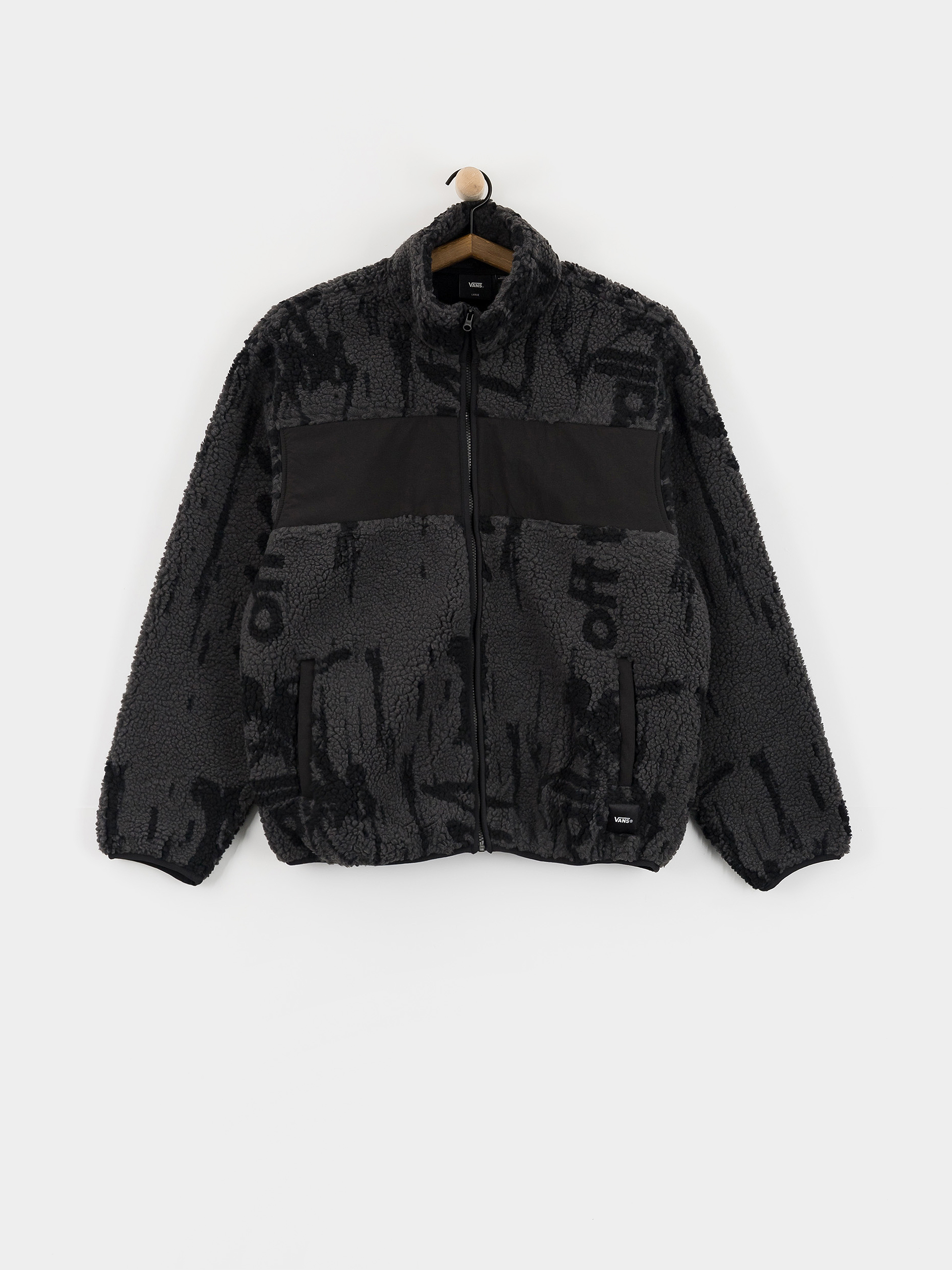 Мъжки Поларени суитшърт Vans Stiller Sherpa Full Zip (asphalt/black)