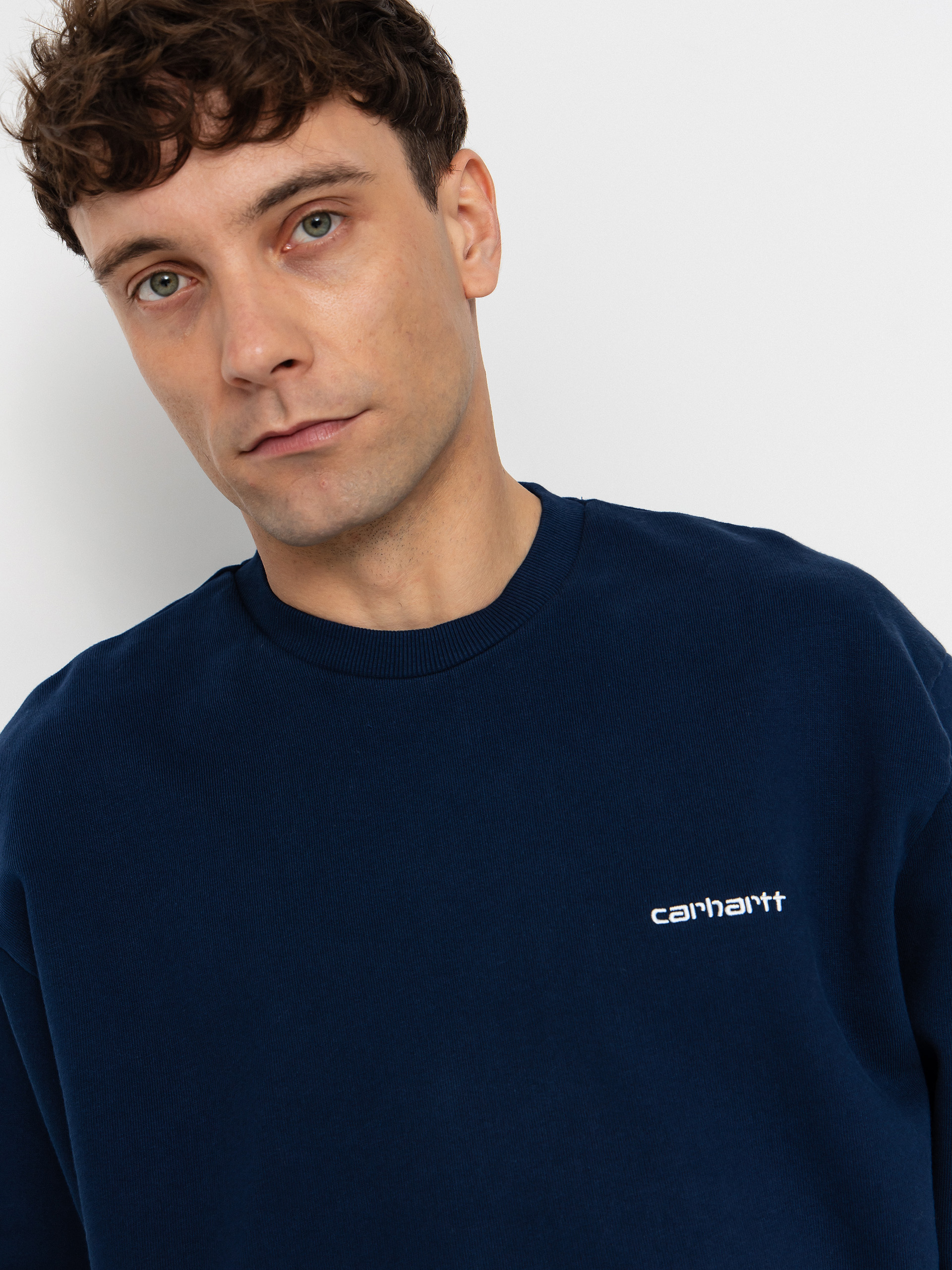 Суитшърт Carhartt WIP Script Embroidery (jupiter/white)
