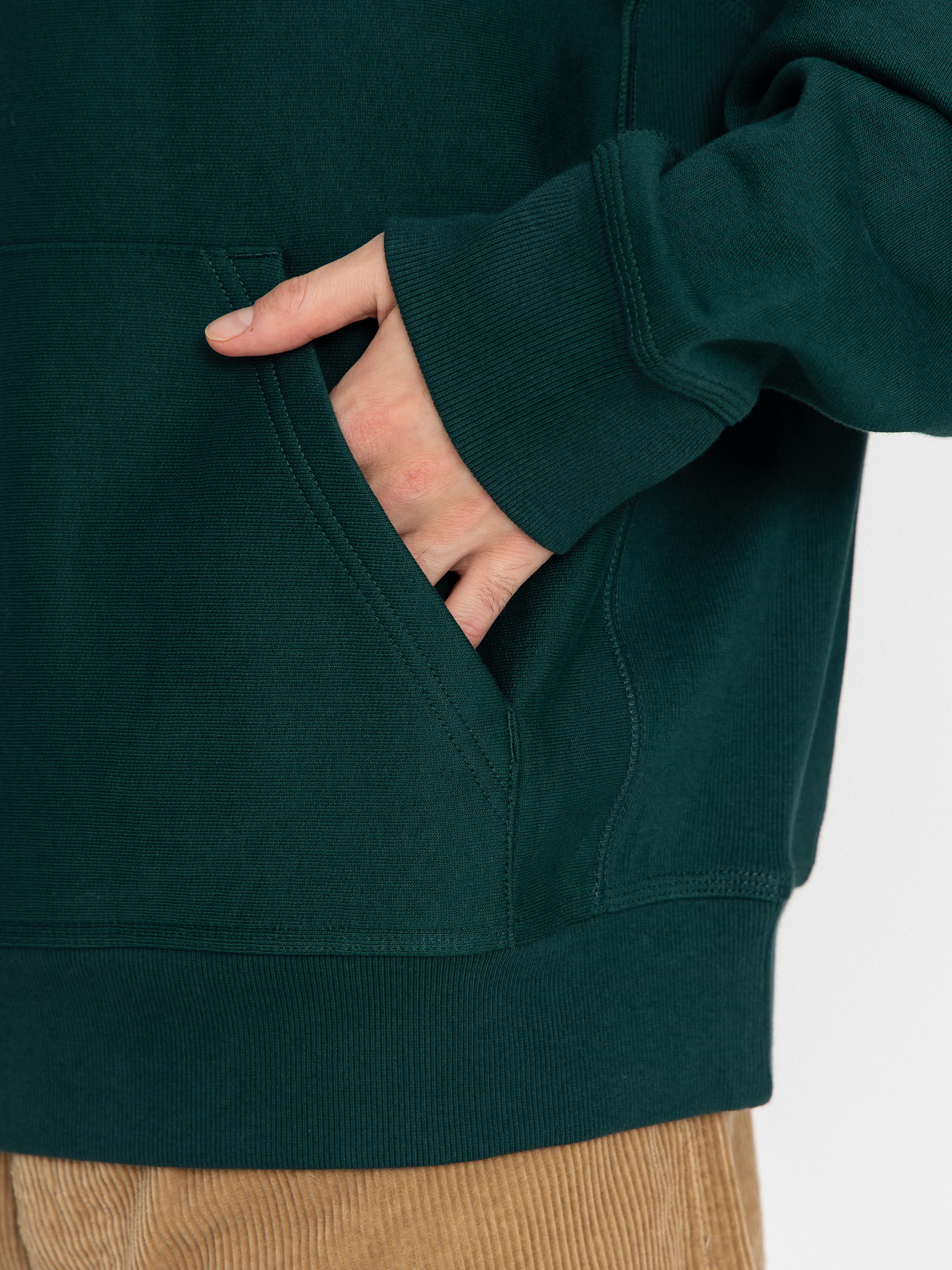 Суитшърт с качулка Carhartt WIP American Script HD (dark fir)