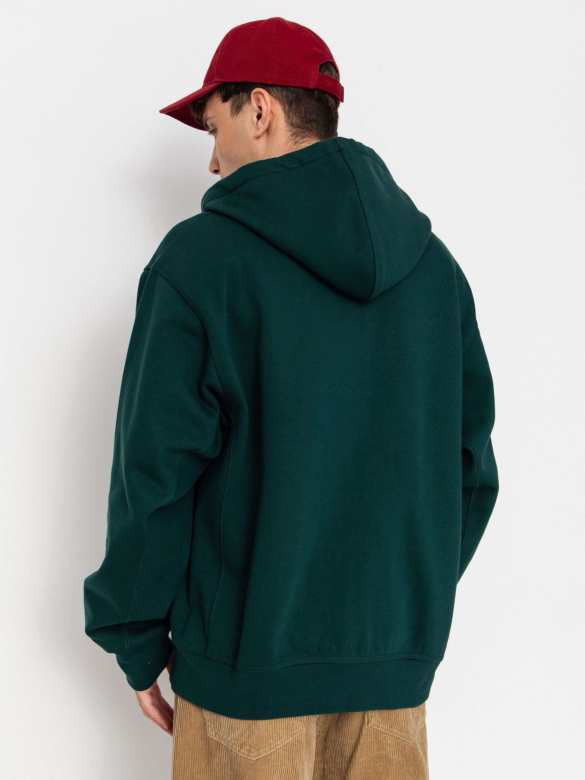 Суитшърт с качулка Carhartt WIP American Script ZHD (dark fir)