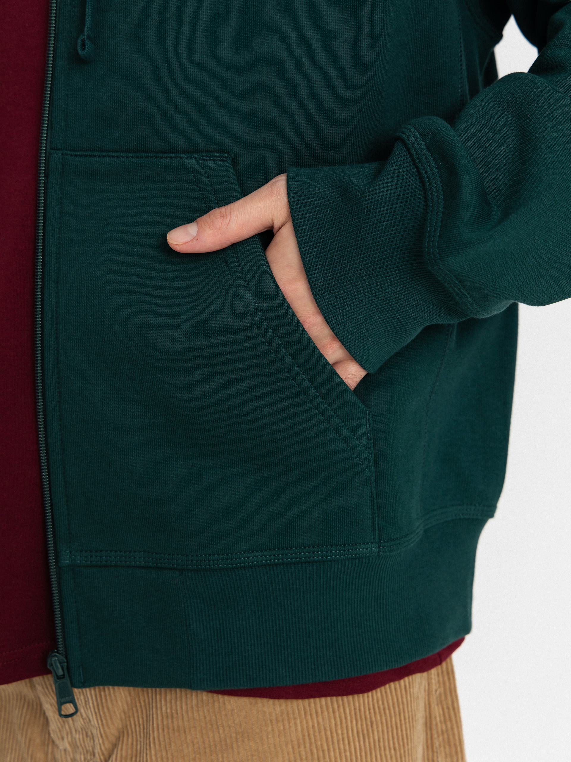 Суитшърт с качулка Carhartt WIP American Script ZHD (dark fir)