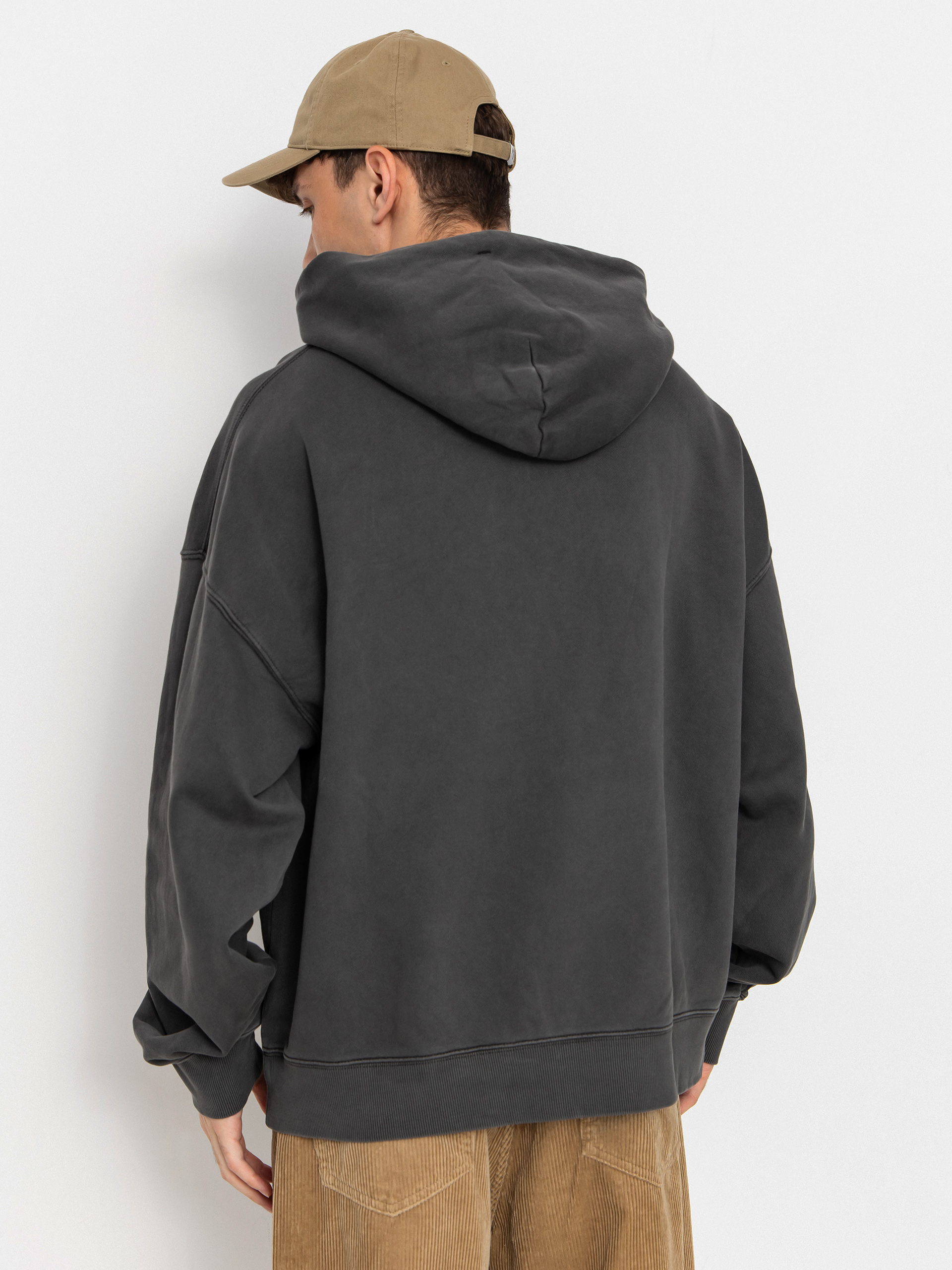 Суитшърт с качулка Carhartt WIP Benton HD (graphite/garment dyed)