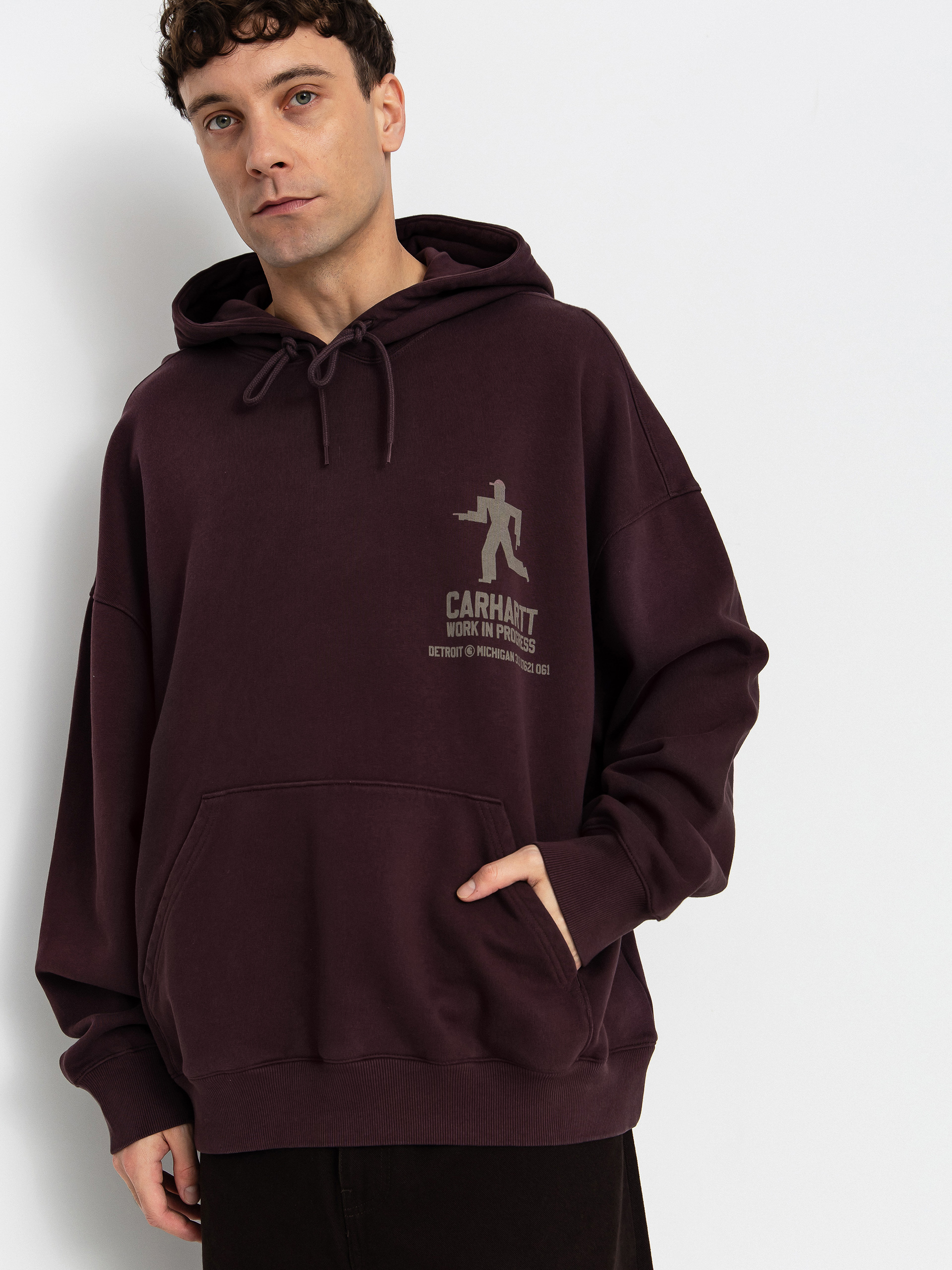 Суитшърт с качулка Carhartt WIP Distance HD (palisander/stone dyed)