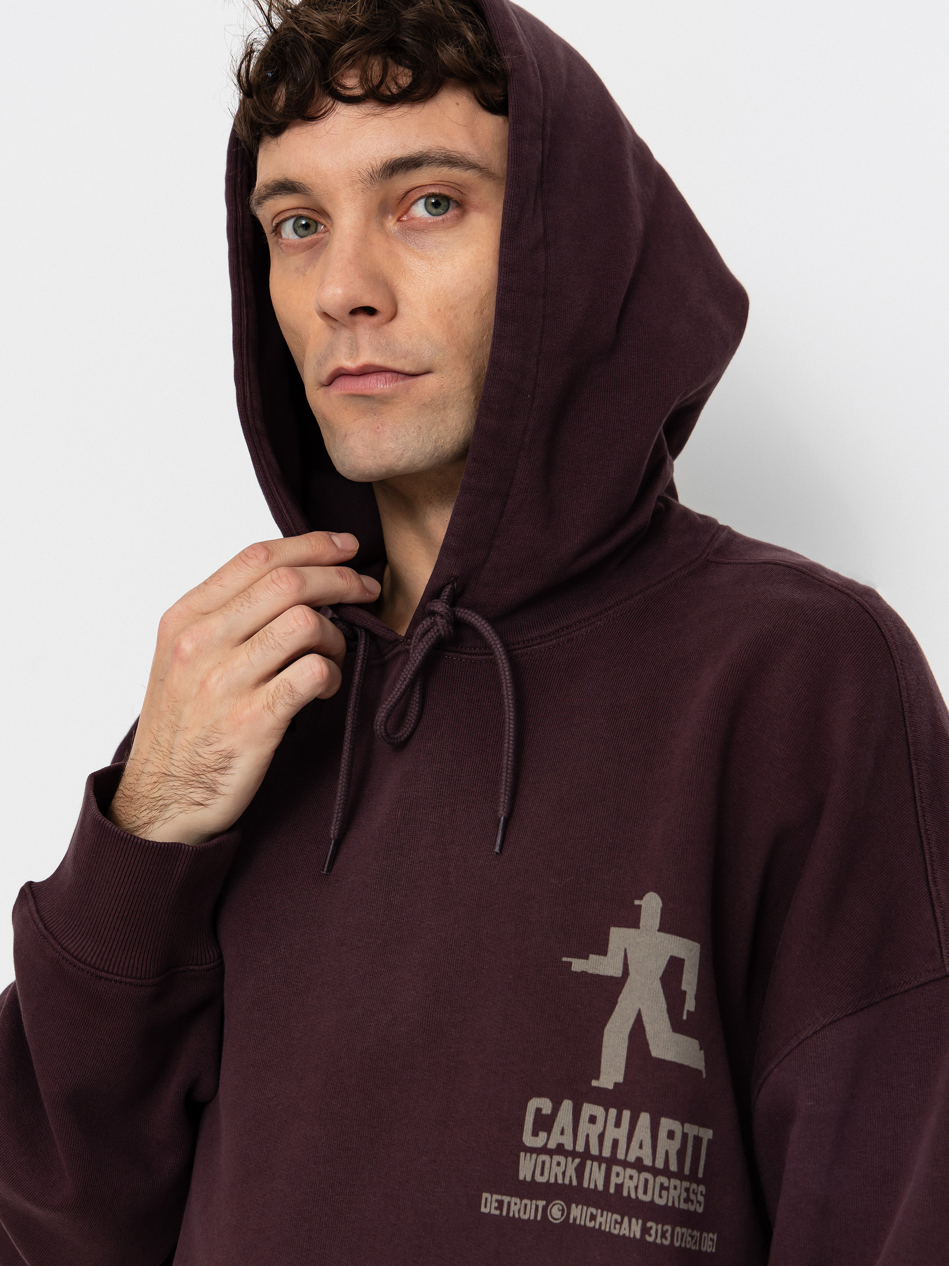 Суитшърт с качулка Carhartt WIP Distance HD (palisander/stone dyed)