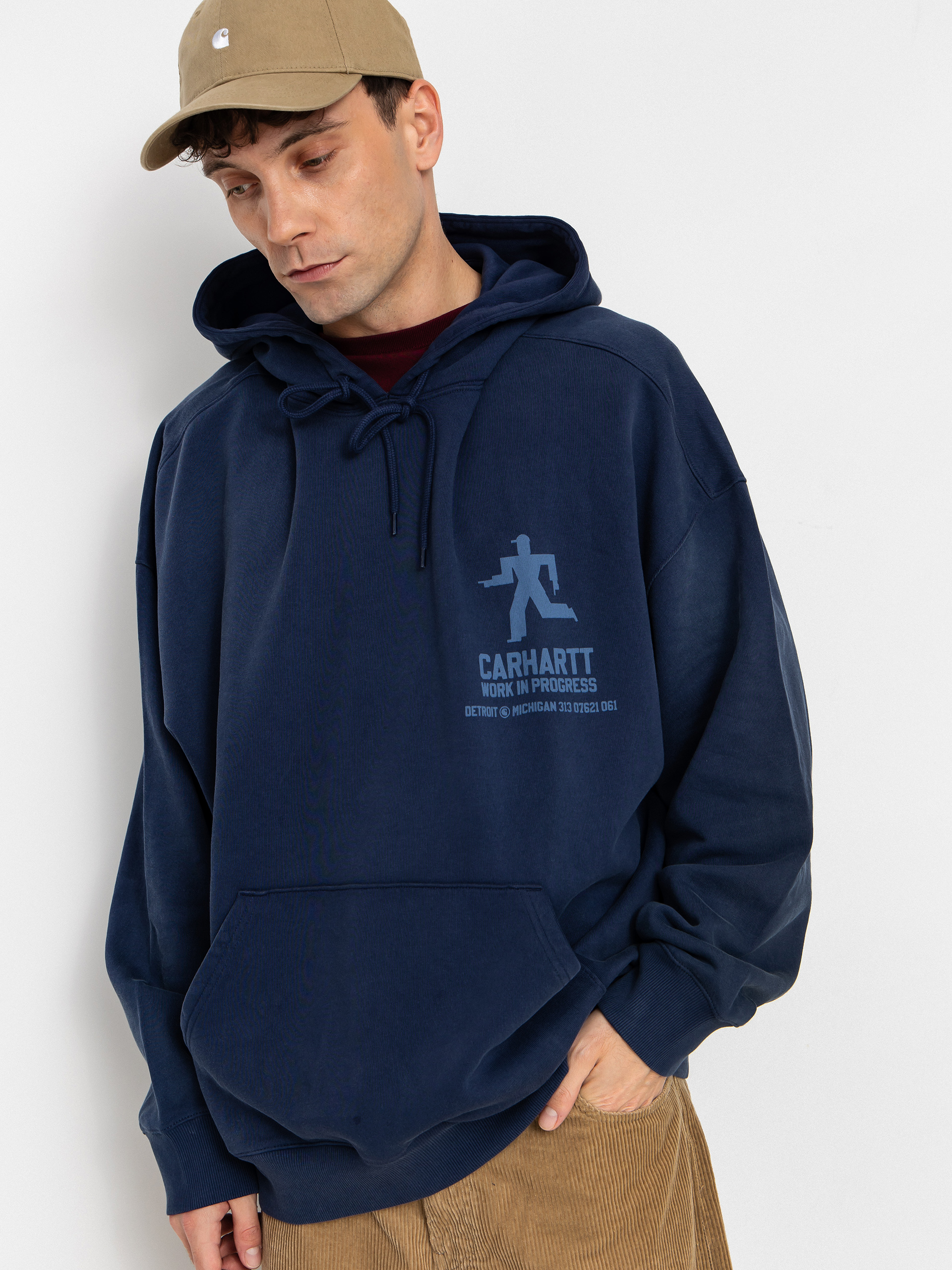 Суитшърт с качулка Carhartt WIP Distance HD (jupiter/stone dyed)