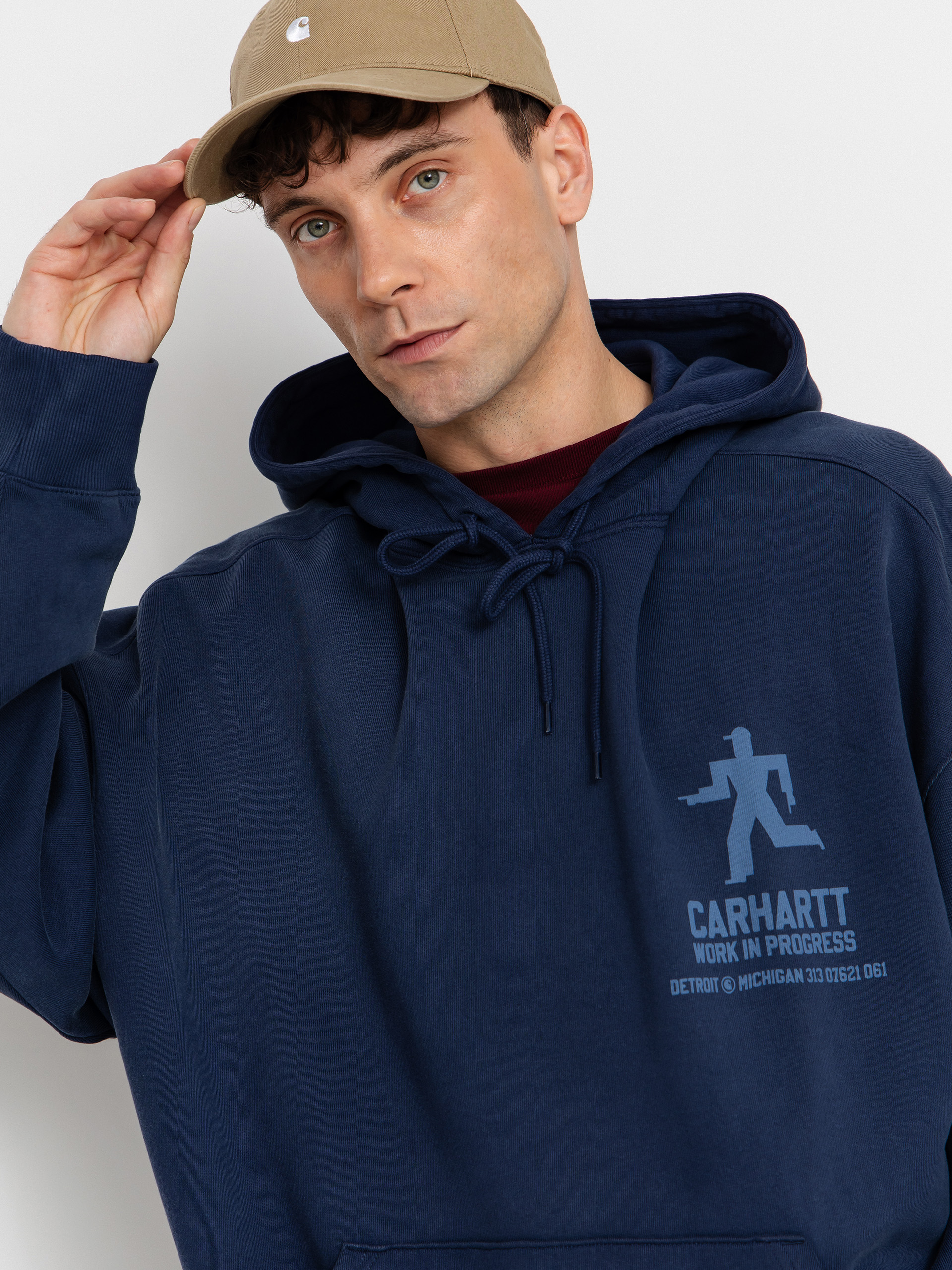 Суитшърт с качулка Carhartt WIP Distance HD (jupiter/stone dyed)