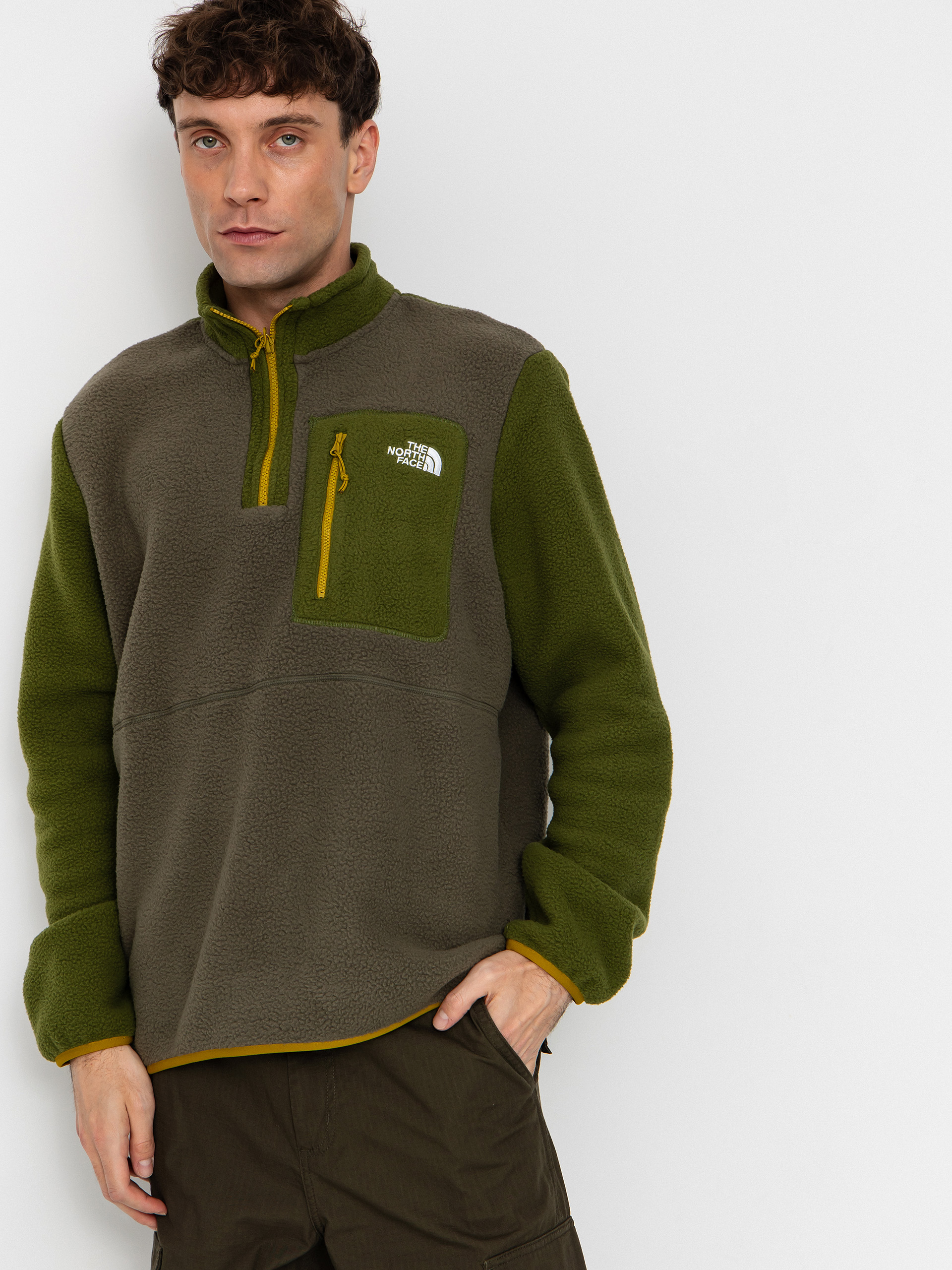 Поларени суитшърт The North Face Yumiori 1/4 Zip (new taupe green/woodlan)