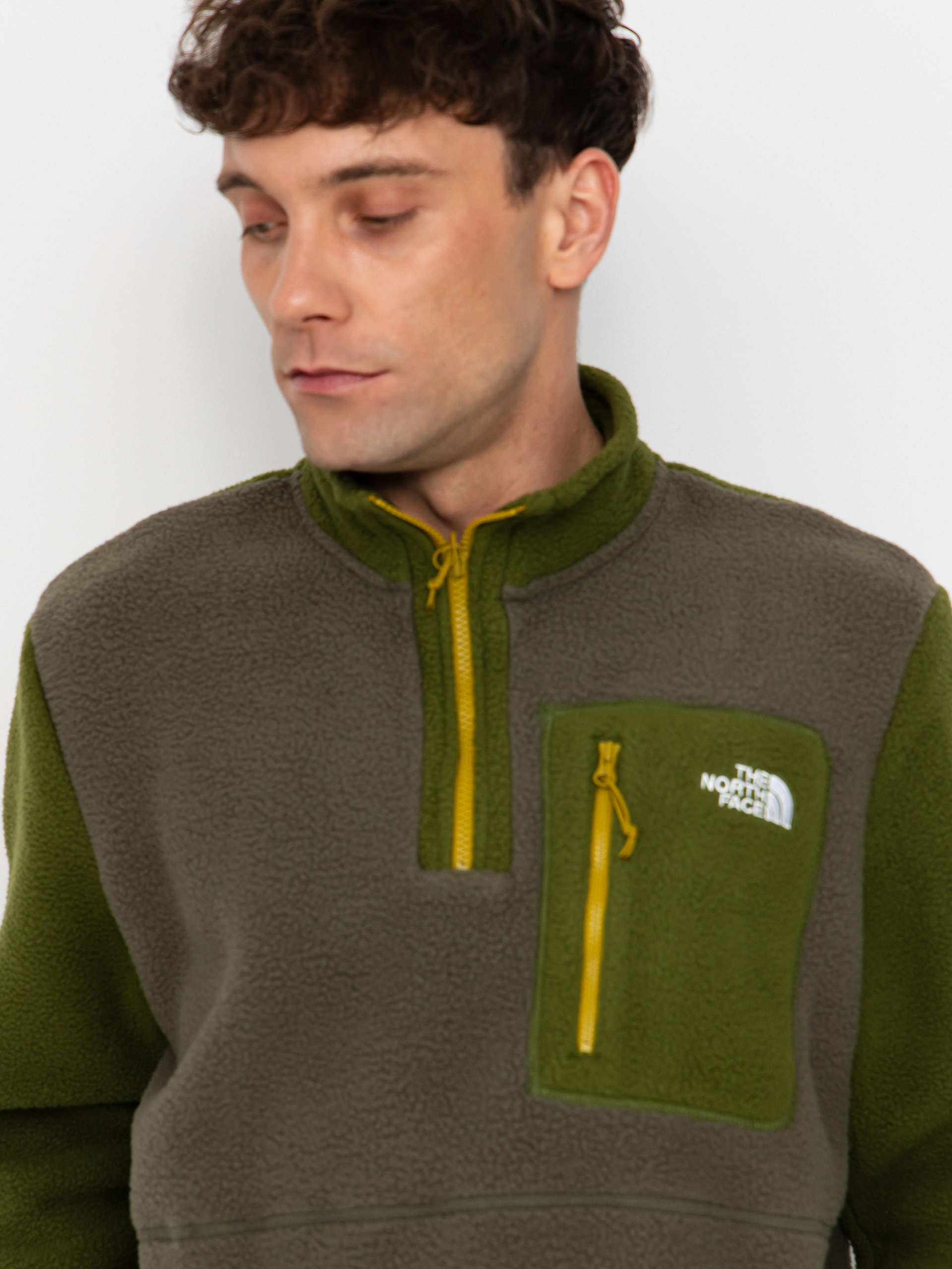 Мъжки Поларени суитшърт The North Face Yumiori 1/4 Zip (new taupe green/woodlan)