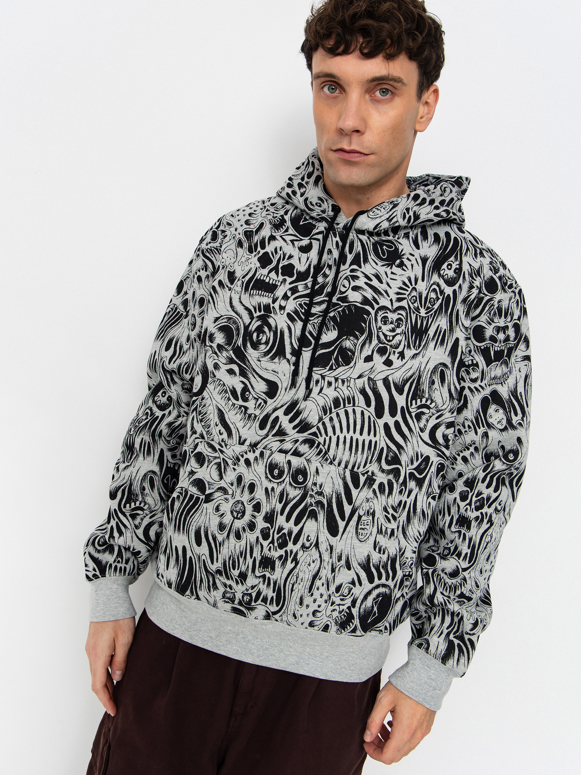 Суитшърт с качулка Baker Nightmare HD (heather grey)