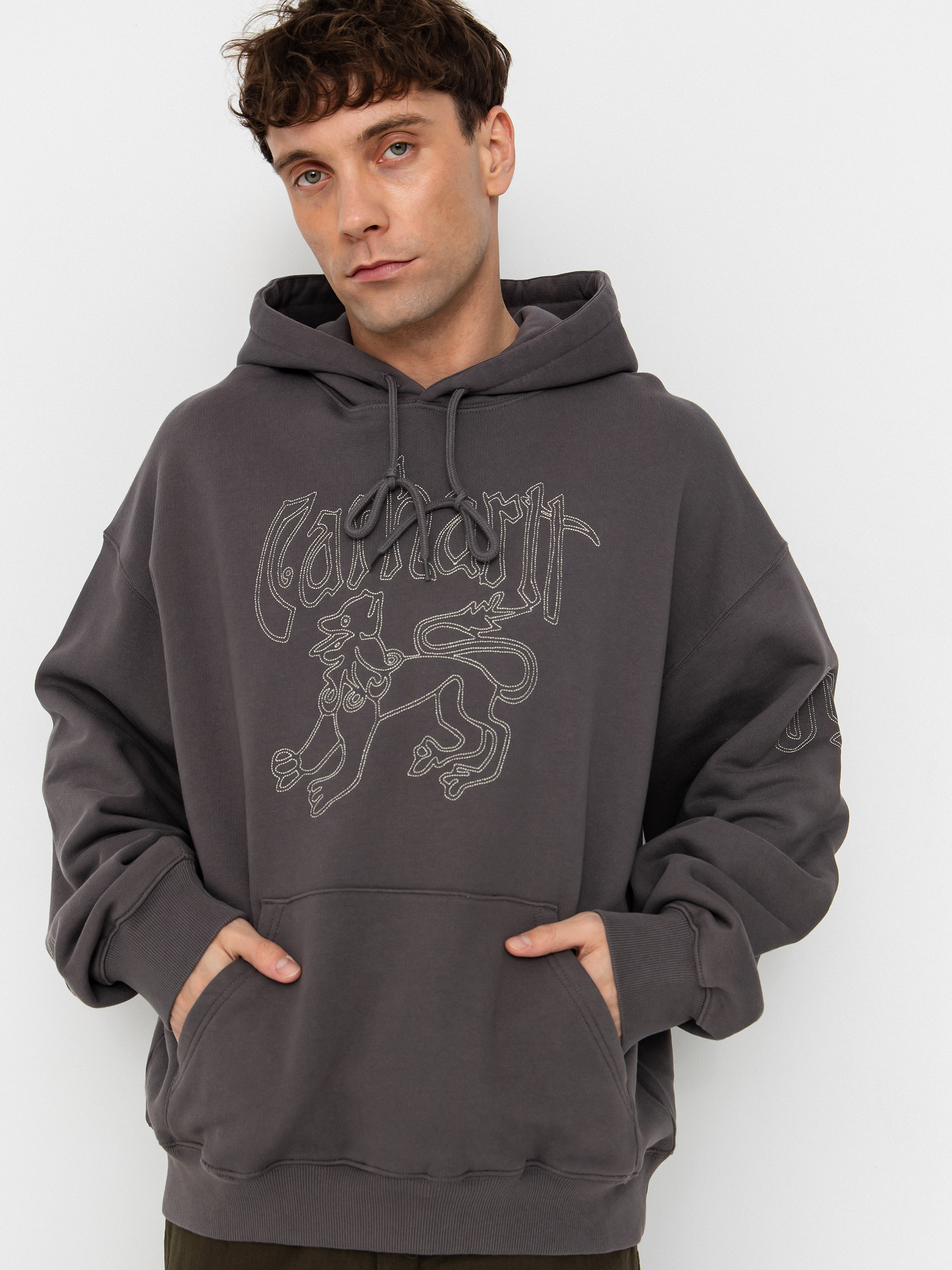 Суитшърт с качулка Carhartt WIP Hackwork HD (porphyry/fleur de sel)