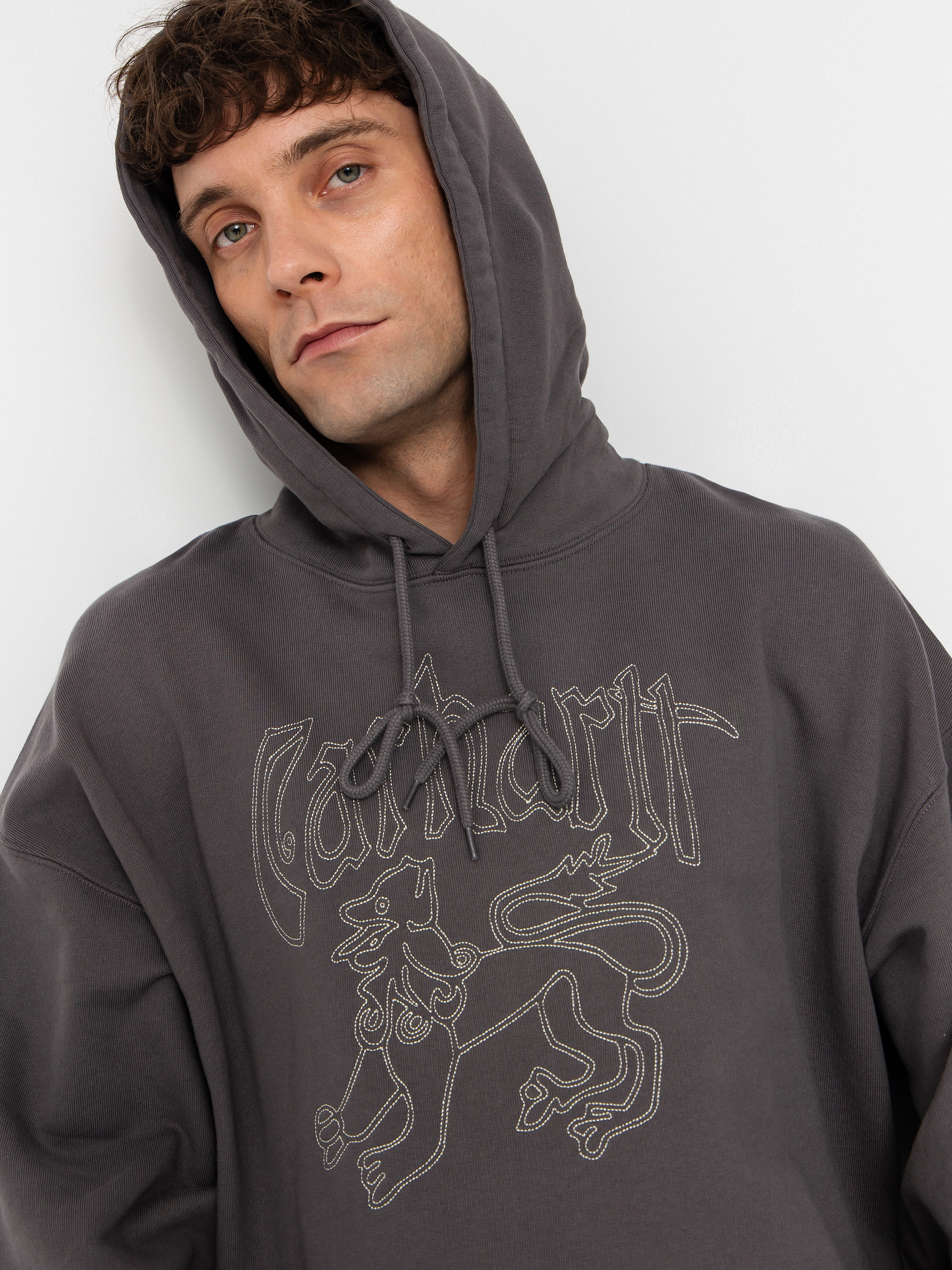 Суитшърт с качулка Carhartt WIP Hackwork HD (porphyry/fleur de sel)