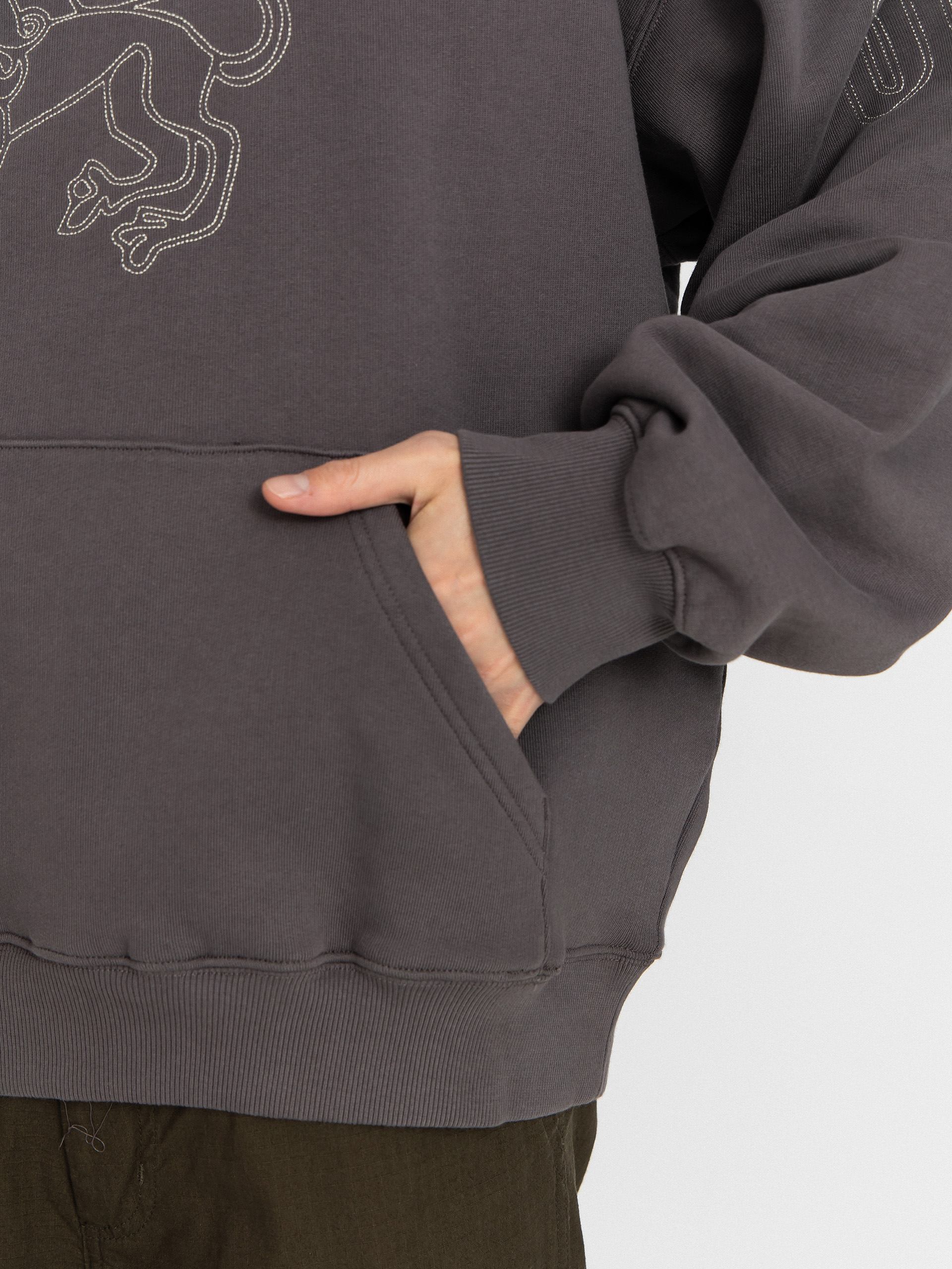 Суитшърт с качулка Carhartt WIP Hackwork HD (porphyry/fleur de sel)