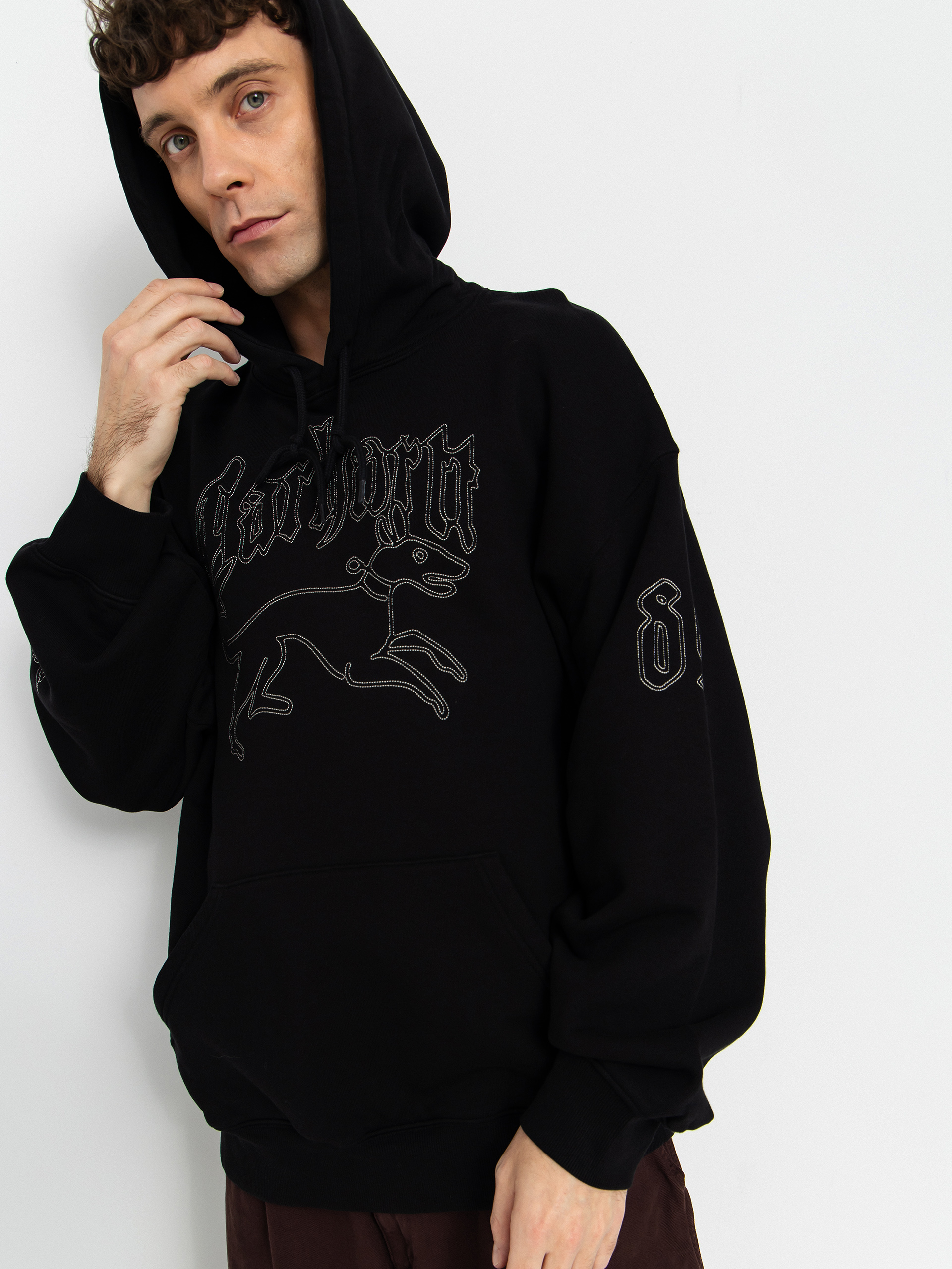 Суитшърт с качулка Carhartt WIP Hackwork HD (black/wall)
