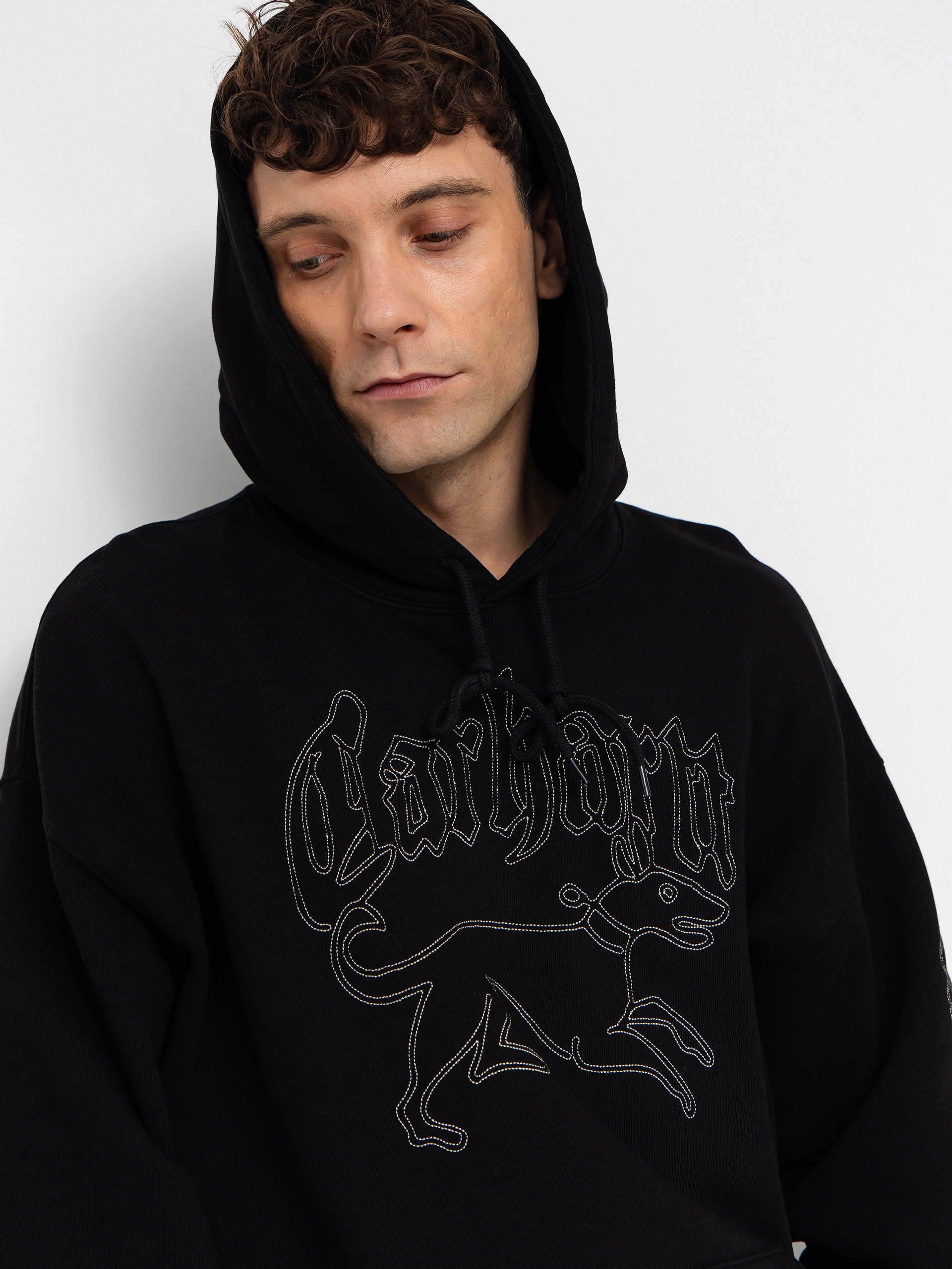 Суитшърт с качулка Carhartt WIP Hackwork HD (black/wall)
