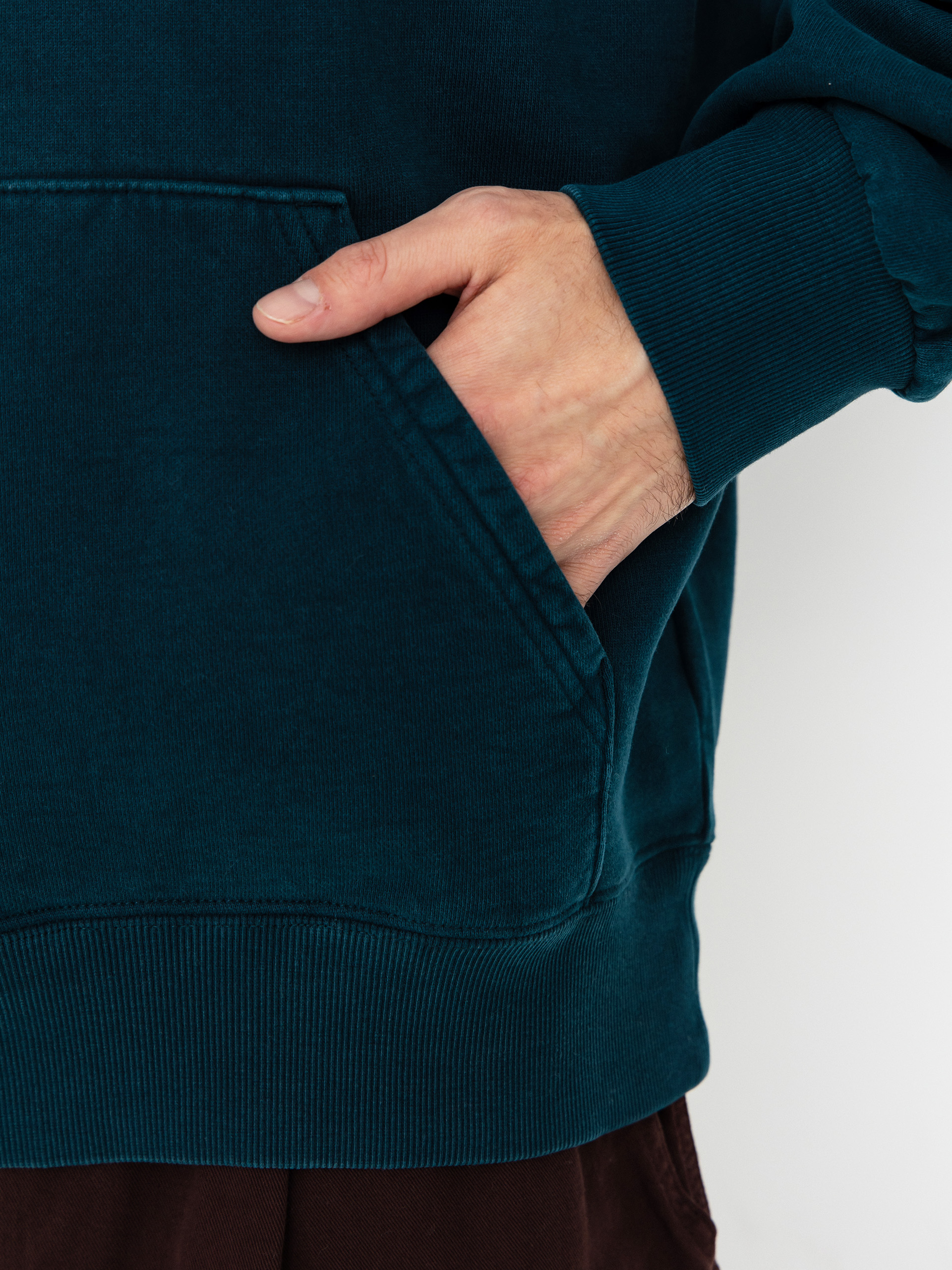 Суитшърт с качулка Carhartt WIP Vista HD (deep lagoon/garment dyed)