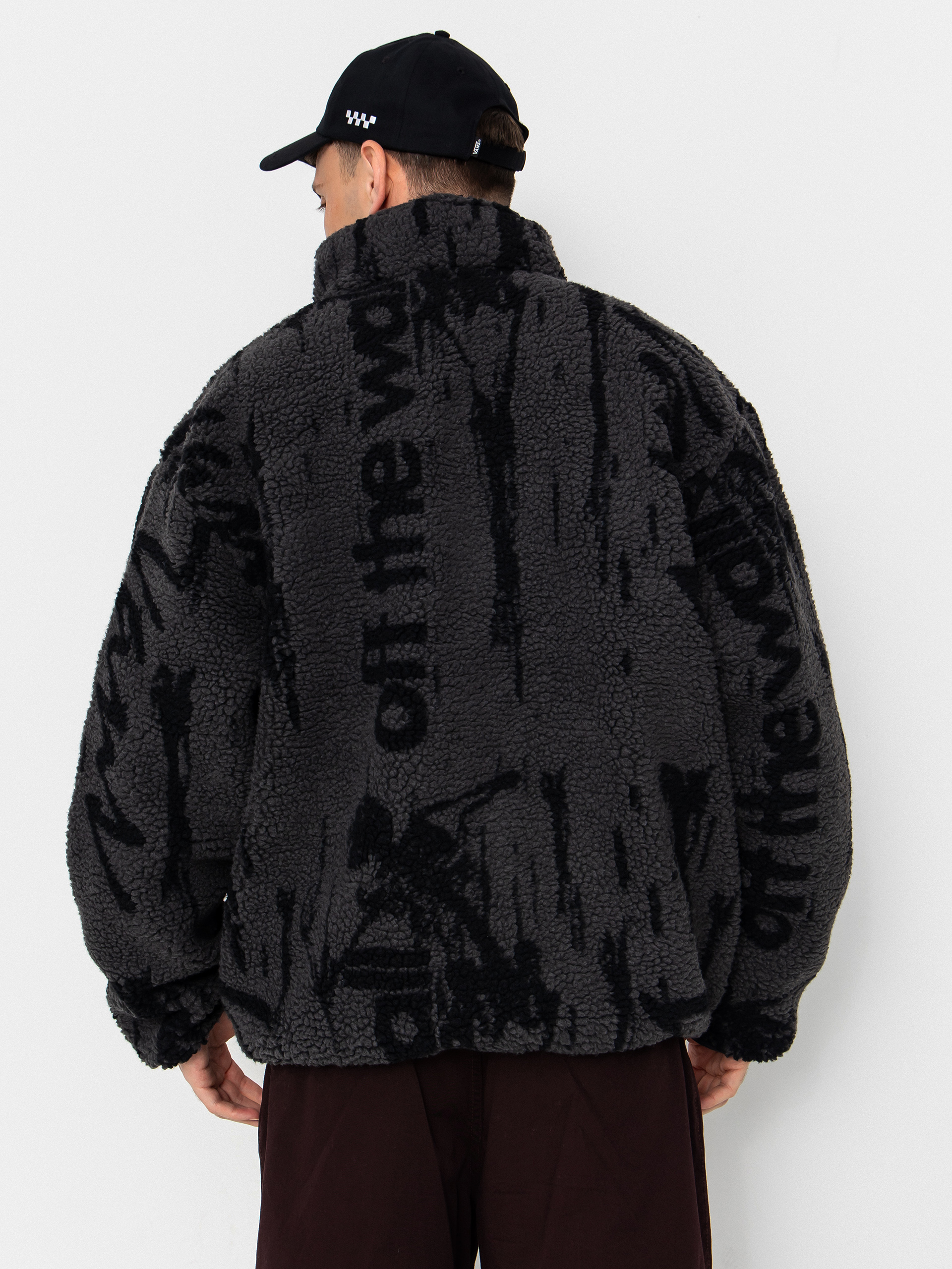 Мъжки Поларени суитшърт Vans Stiller Sherpa Full Zip (asphalt/black)