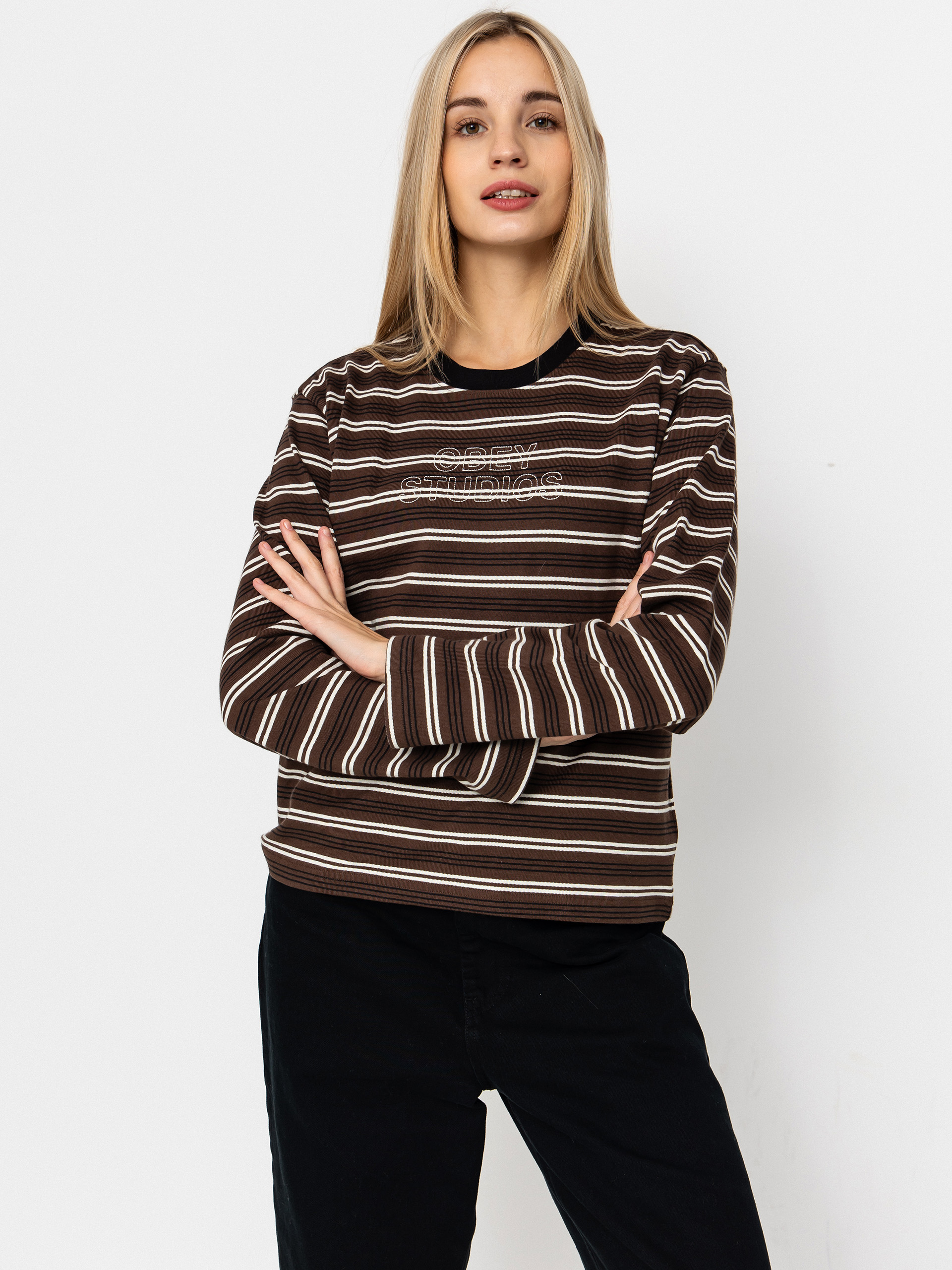 Блуза OBEY Louie Stripe Wmn (mushroom multi)