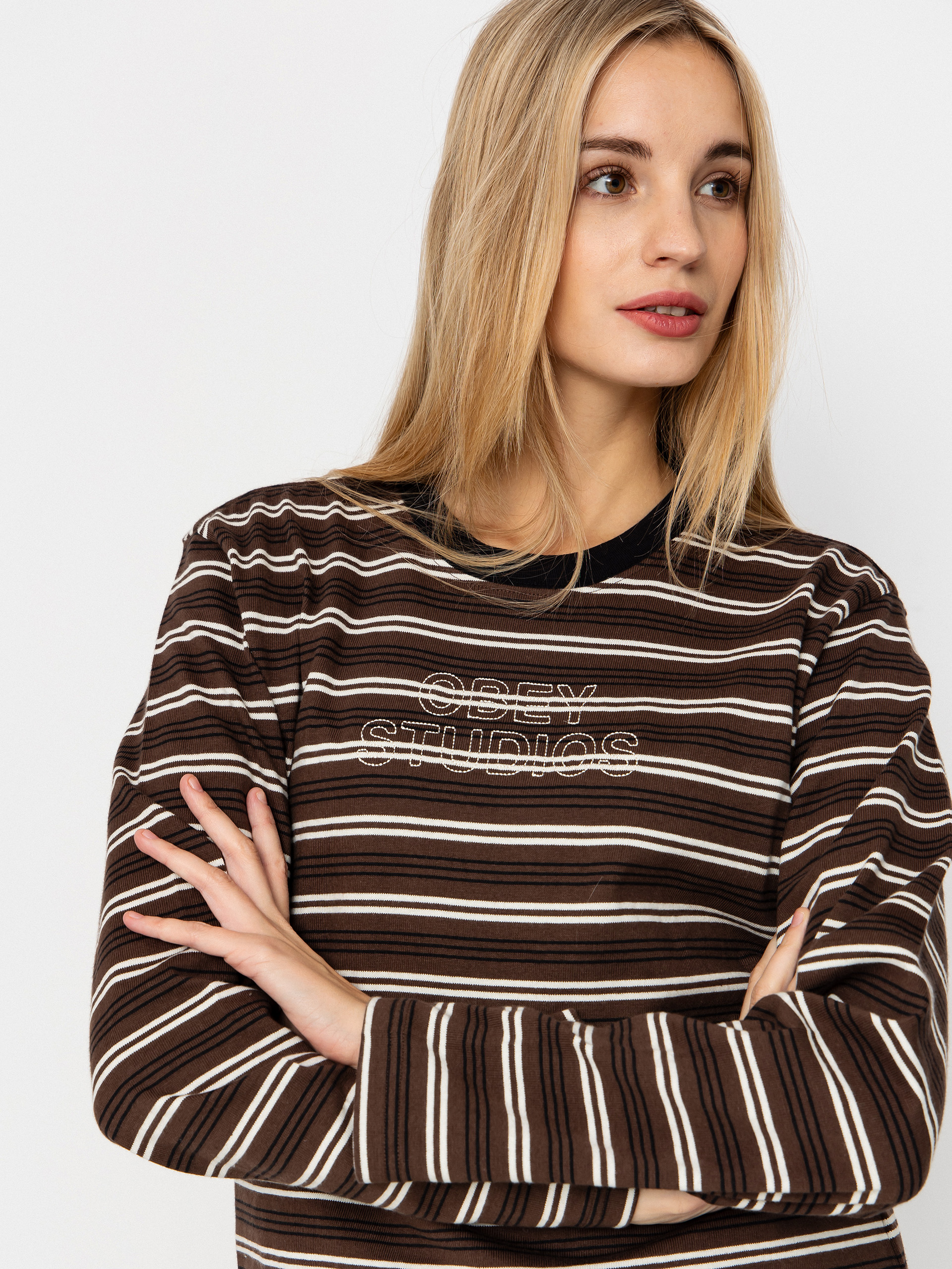 Блуза OBEY Louie Stripe Wmn (mushroom multi)