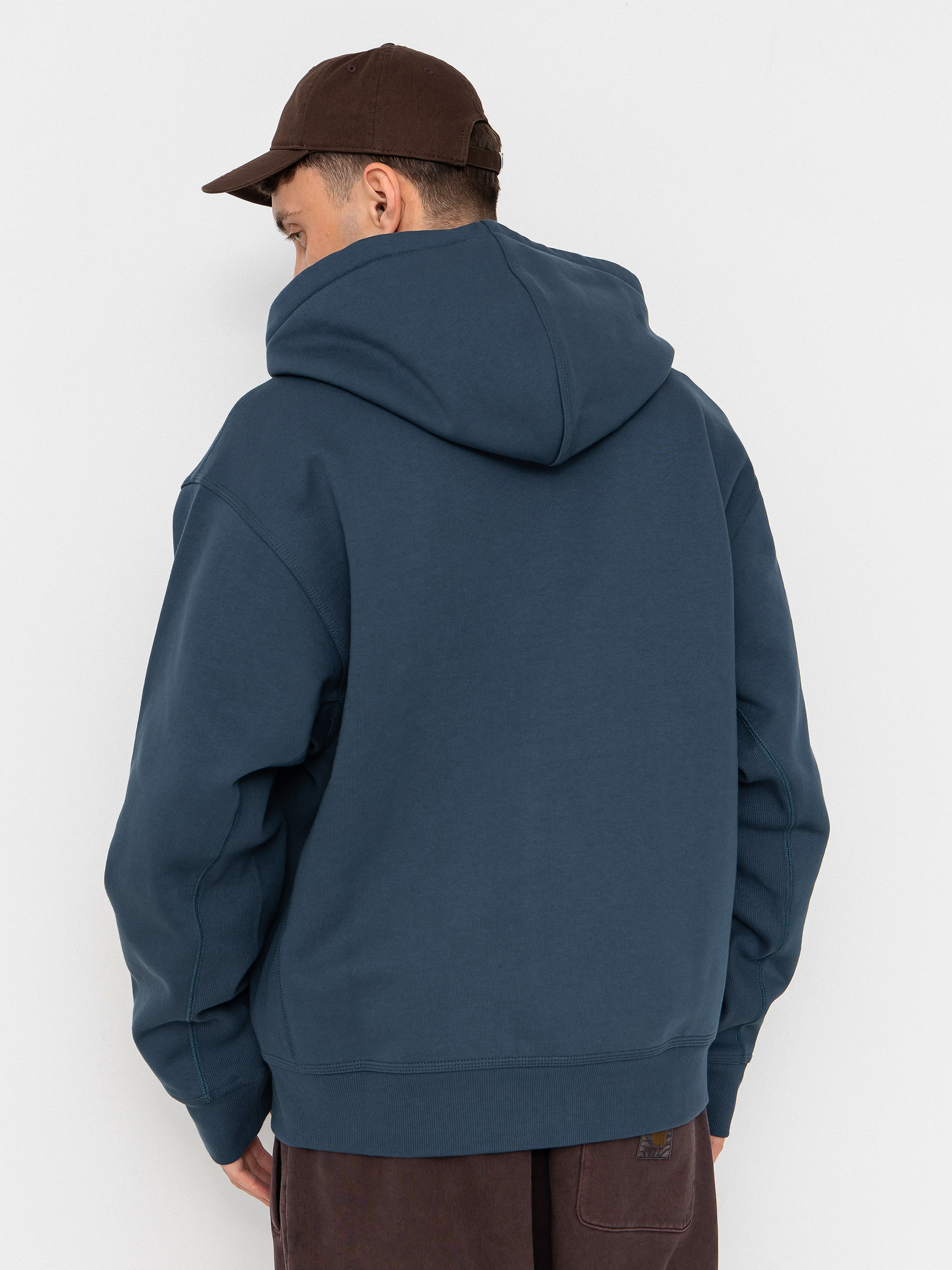 Суитшърт с качулка Carhartt WIP American Script ZHD (office blue)