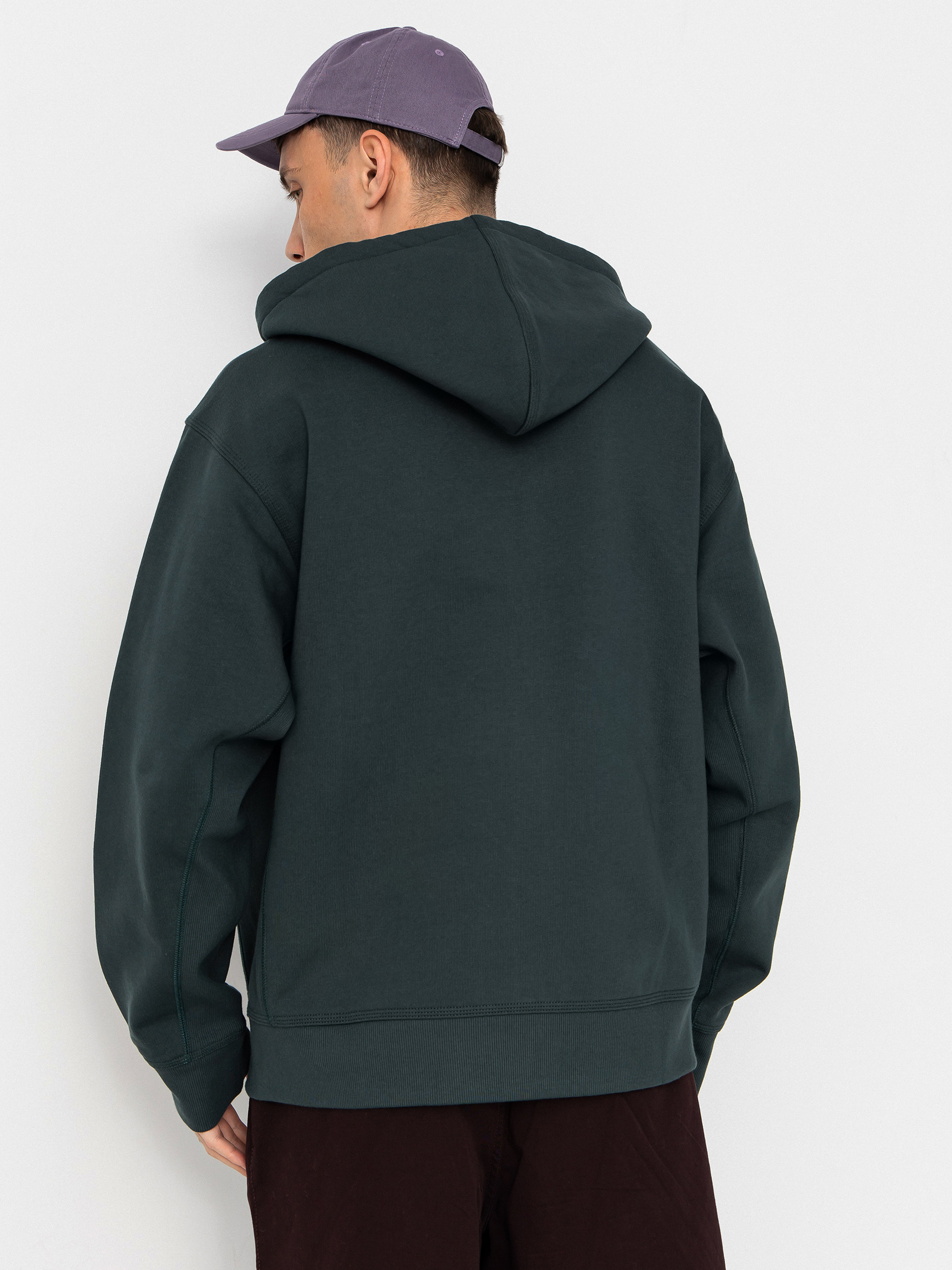 Суитшърт с качулка Carhartt WIP American Script ZHD (kale green)