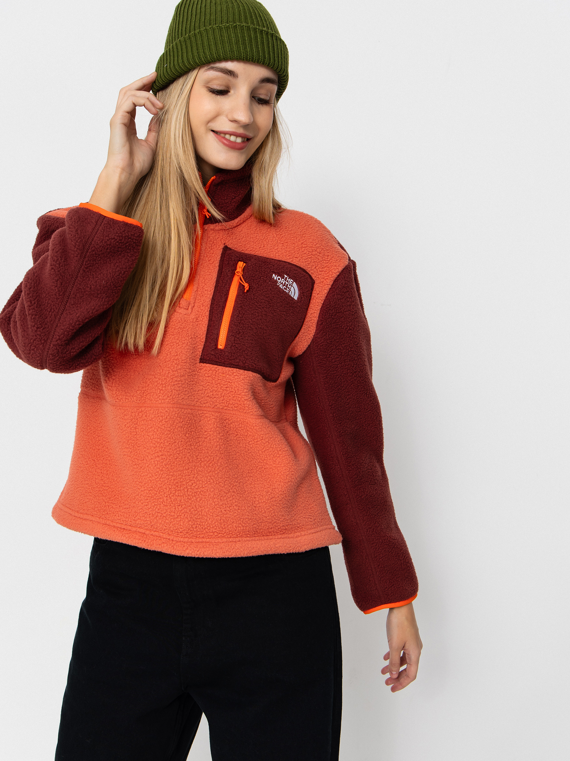 Поларени суитшърт The North Face Yumiori 1/4 Zip (mars dust/sumac/solar f)