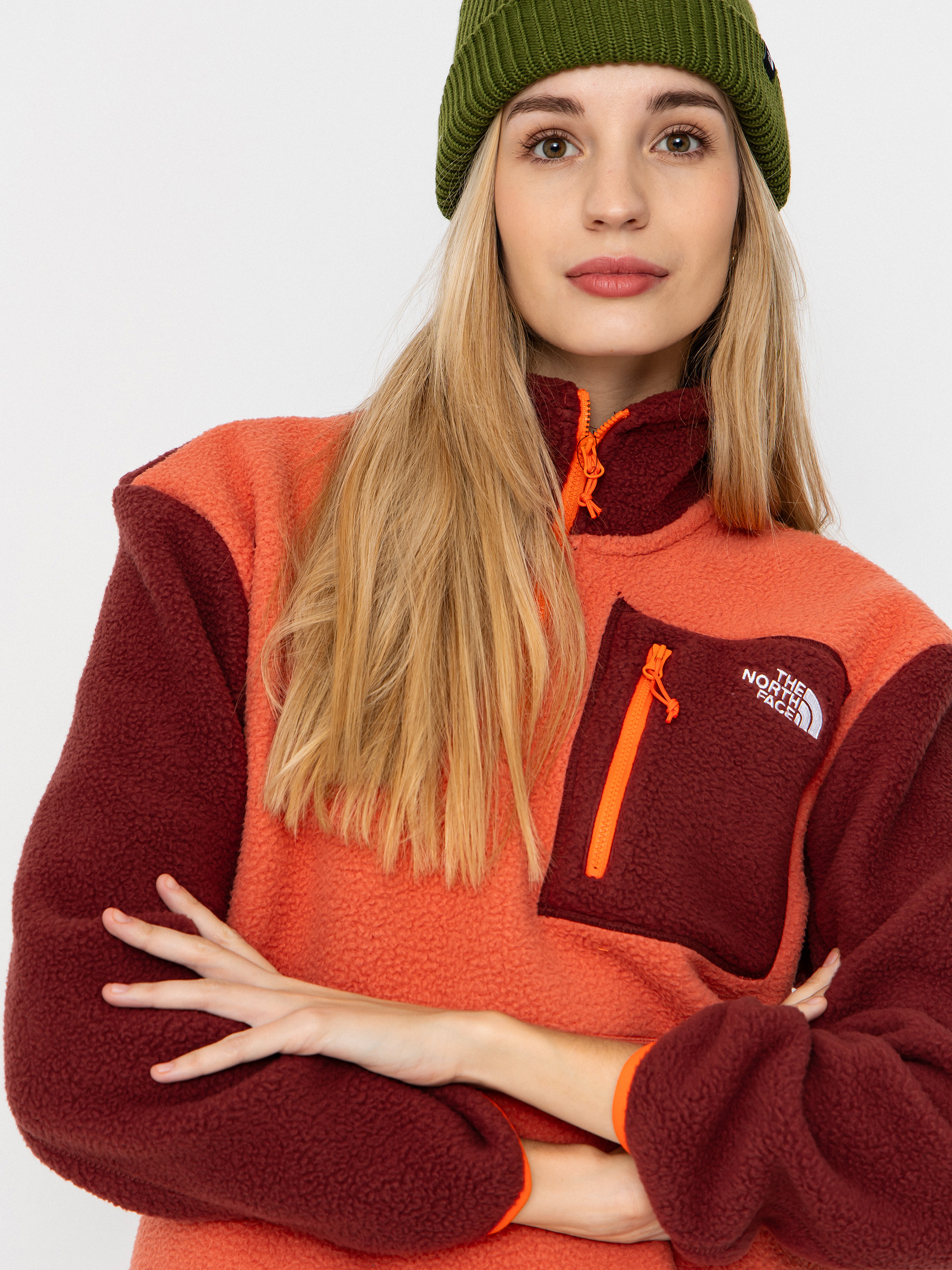 Мъжки Поларени суитшърт The North Face Yumiori 1/4 Zip (mars dust/sumac/solar f)