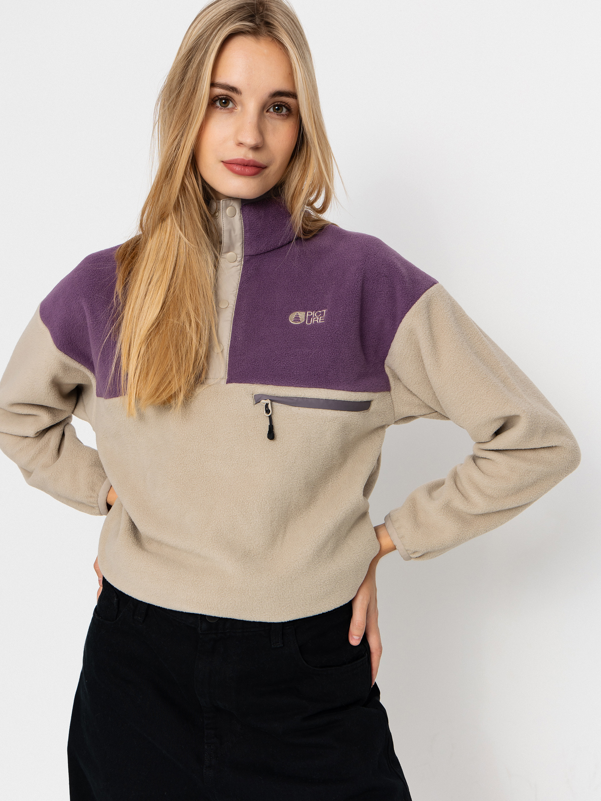 Поларени суитшърт Picture Arcca 1/4 Zip Wmn (pure cashmere)