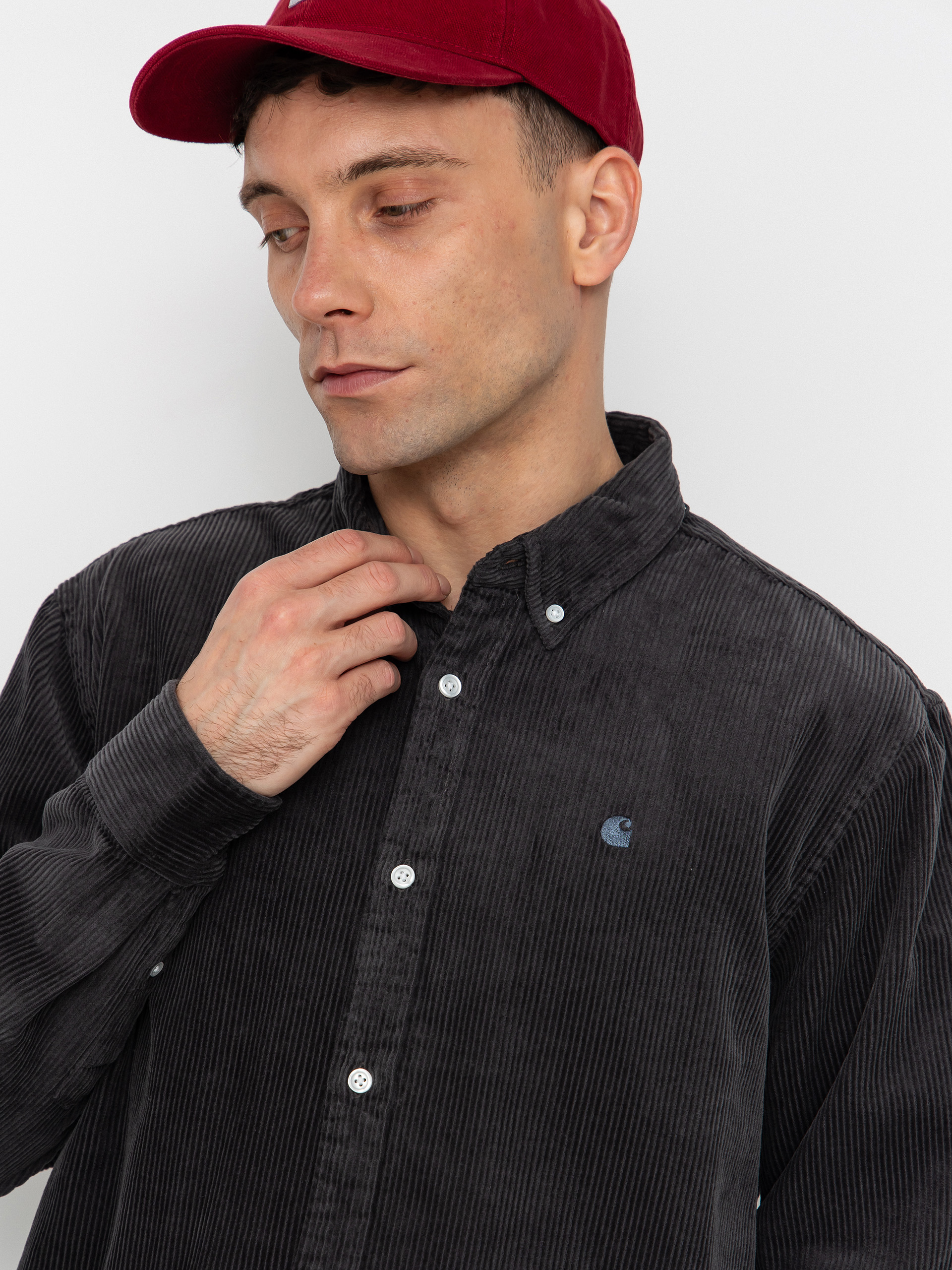 Риза Carhartt WIP Madison Cord (graphite/graphite)